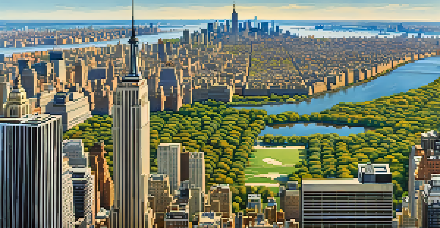 A panoramic view of New York City from the Empire State Building's observation deck.