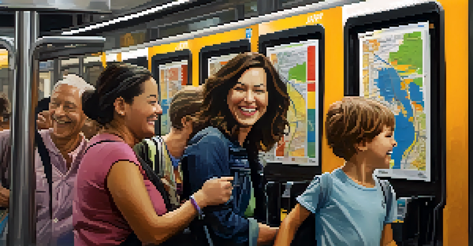 A family using a MetroCard at a subway turnstile in New York City.
