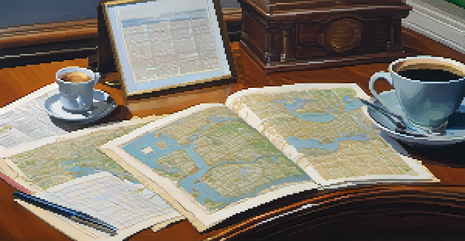 The Mayor's office desk with a nameplate, documents, and a coffee cup, symbolizing the responsibilities of the NYC Mayor.