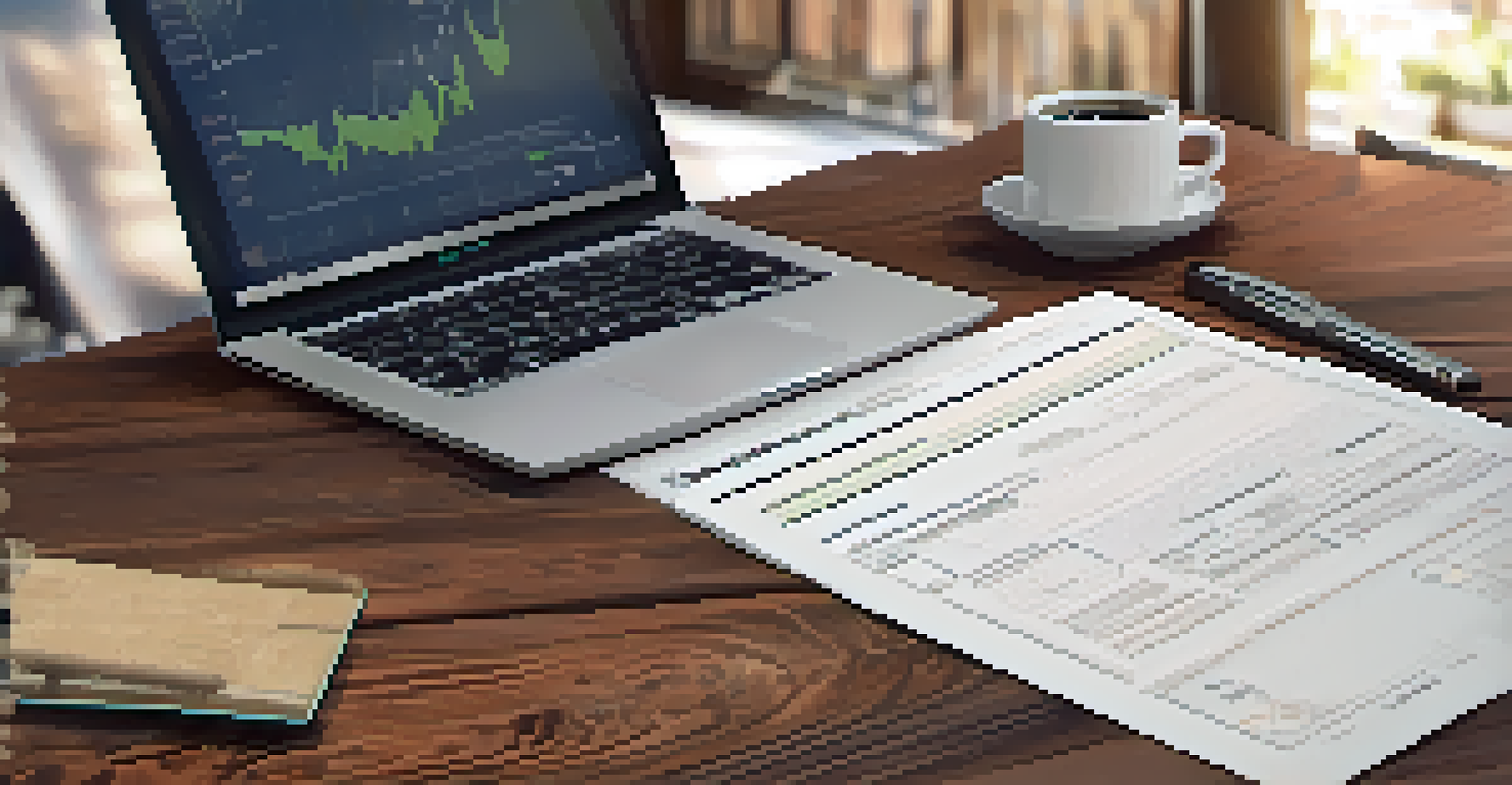 A close-up view of an Environmental Impact Statement document on a desk with a laptop and coffee.