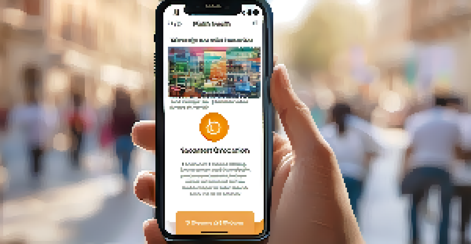 A close-up of a smartphone displaying a public health social media post about vaccination, with a blurred background.
