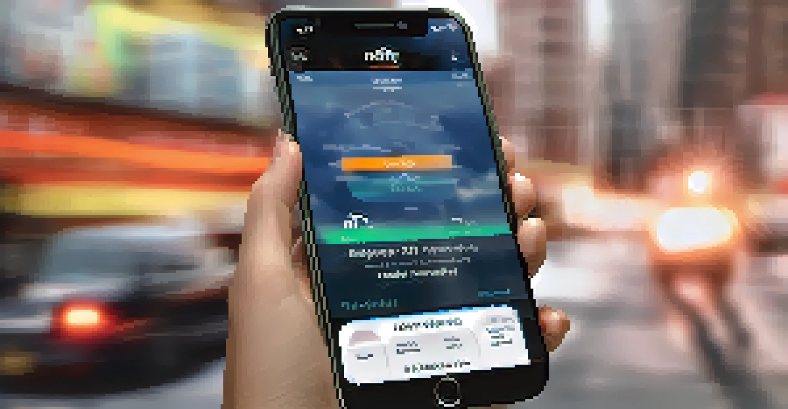 A close-up of a smartphone showing the Notify NYC app with emergency alerts, highlighting the role of technology in preparedness.