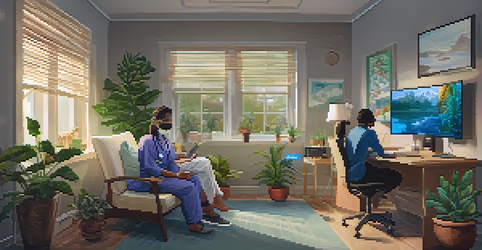 A healthcare worker conducting a telehealth consultation with a patient, showcasing the adaptation of healthcare services during the pandemic.