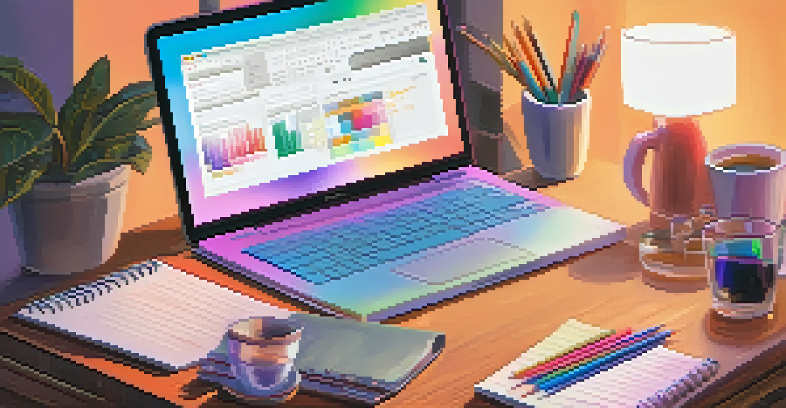 Close-up of hands typing on a laptop with a notepad and coffee cup, representing the freelance lifestyle in a cozy workspace.