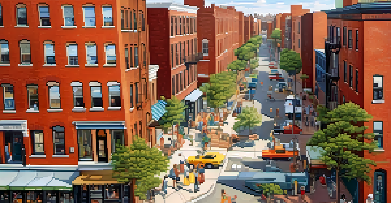 Aerial view of a Brooklyn neighborhood showing a mix of old and new buildings, highlighting the gentrification process.