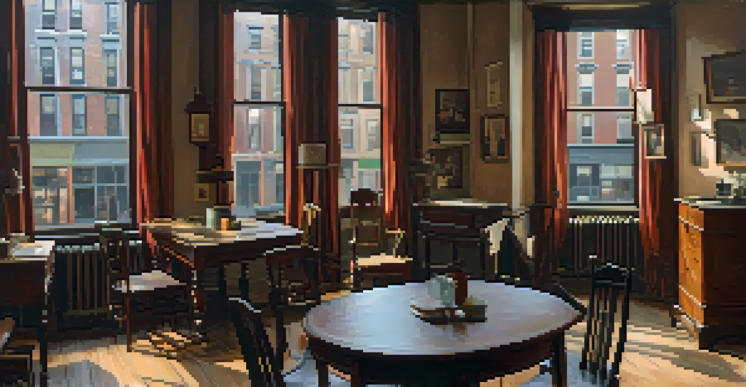 Interior view of the Tenement Museum with period furniture and artifacts.