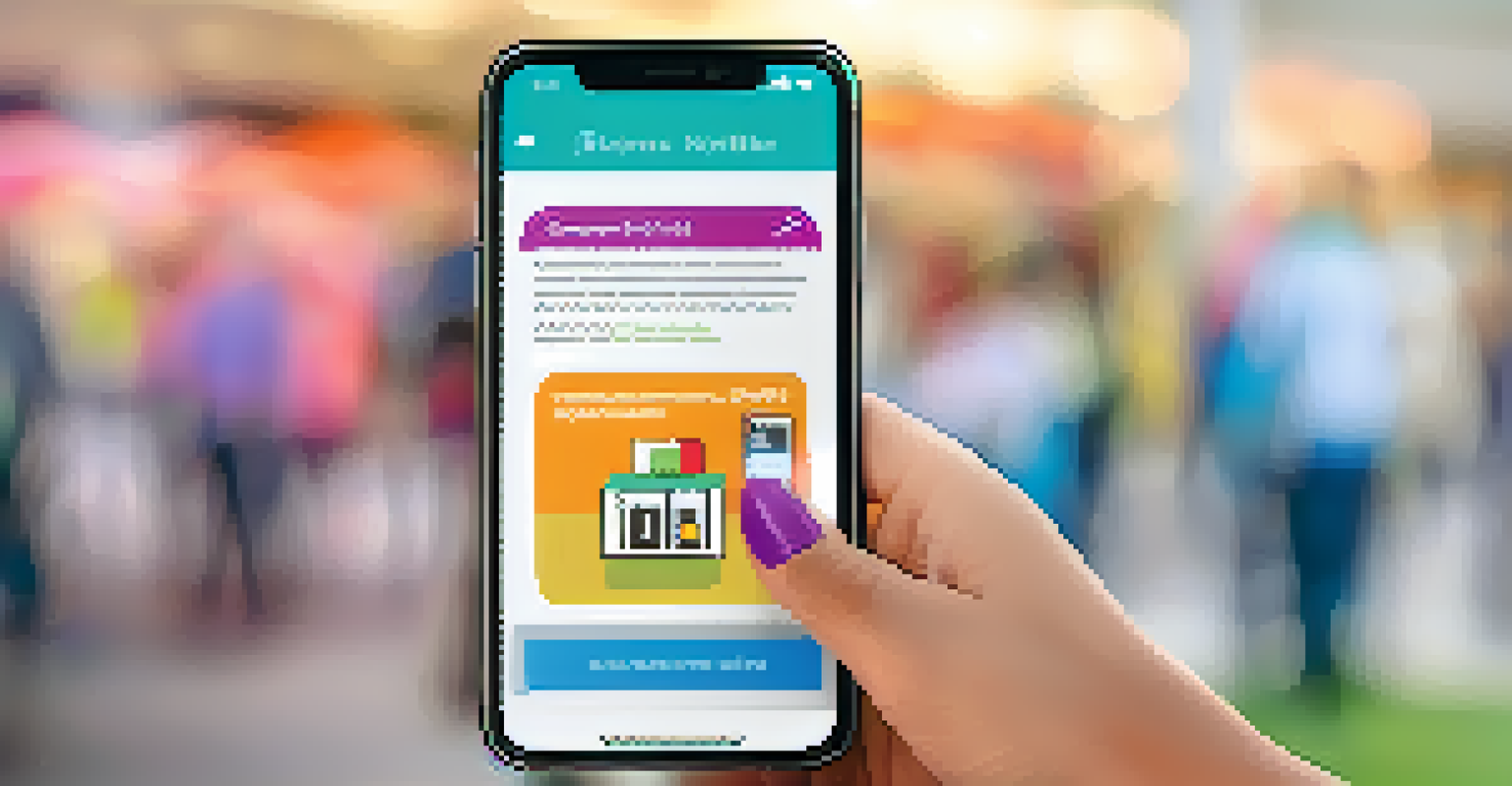 A close-up of a smartphone with a donation app on the screen, ready for a user to make a donation, with a blurred nonprofit event in the background.