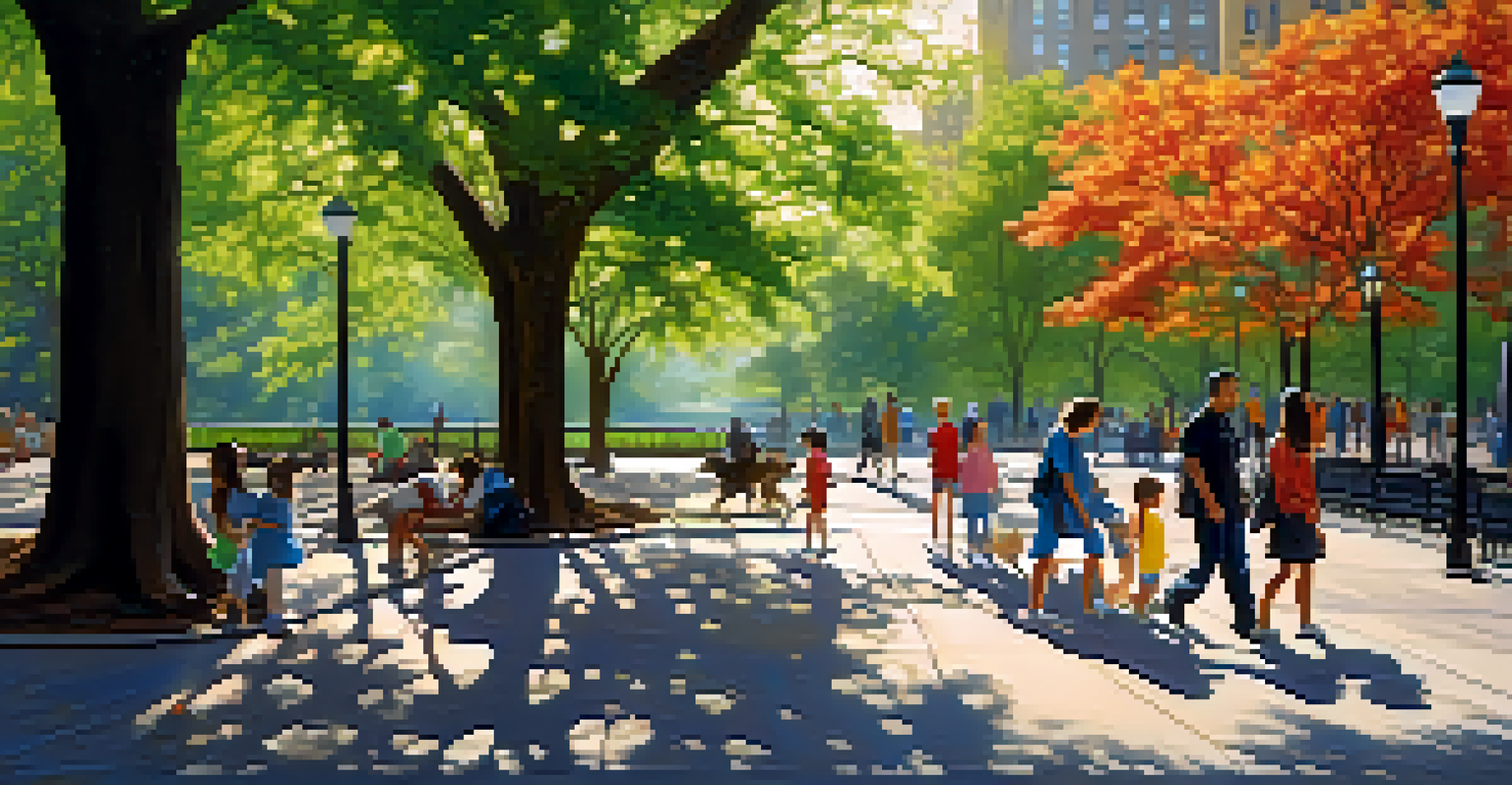A view of Central Park from a subway station, showcasing greenery and people enjoying the park.