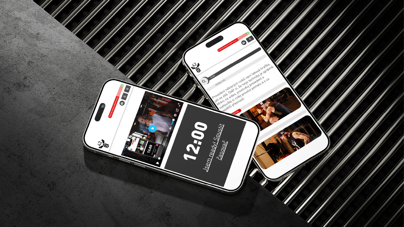 Two phones showing Transformers42 video content for social media