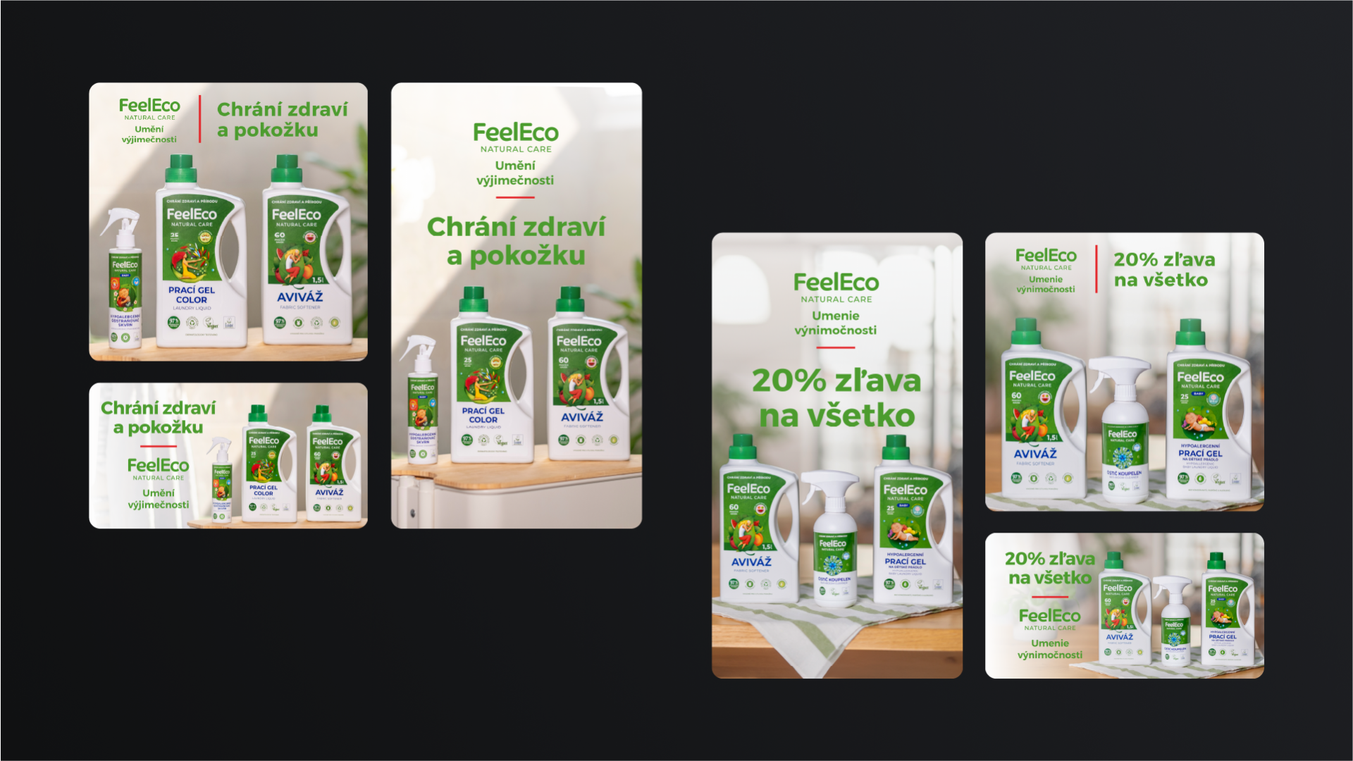 FeelEco ad banners in Czech and Slovak versions