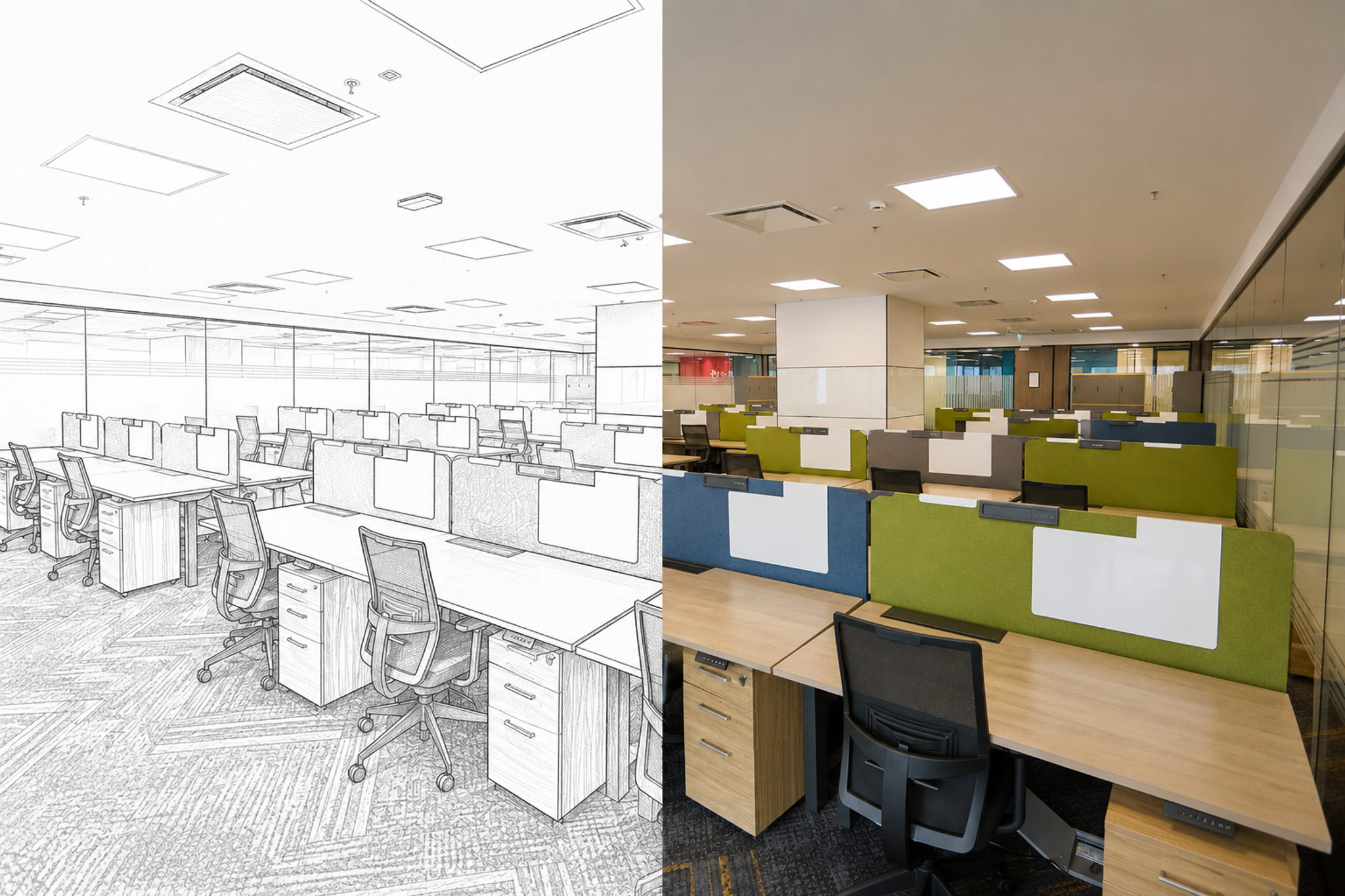A workspace designed around a brand