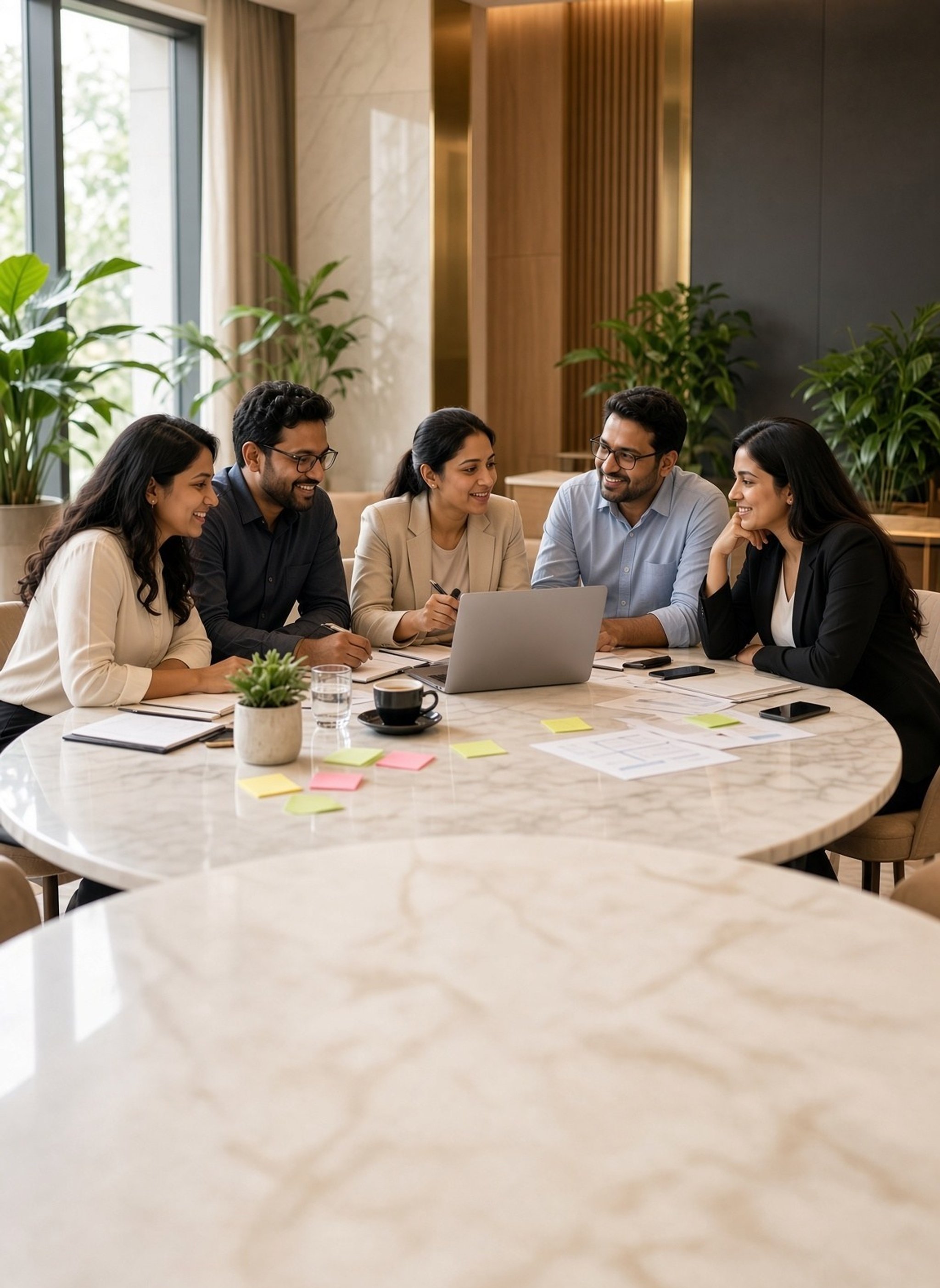 A cross-functional team collaborating at CorporatEdge