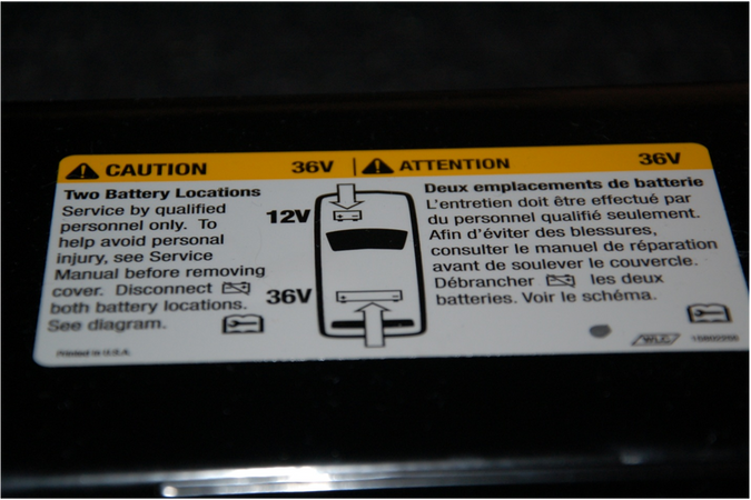 Battery location diagram