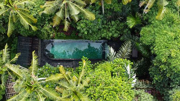 Relaxing pool at Shanti Toya