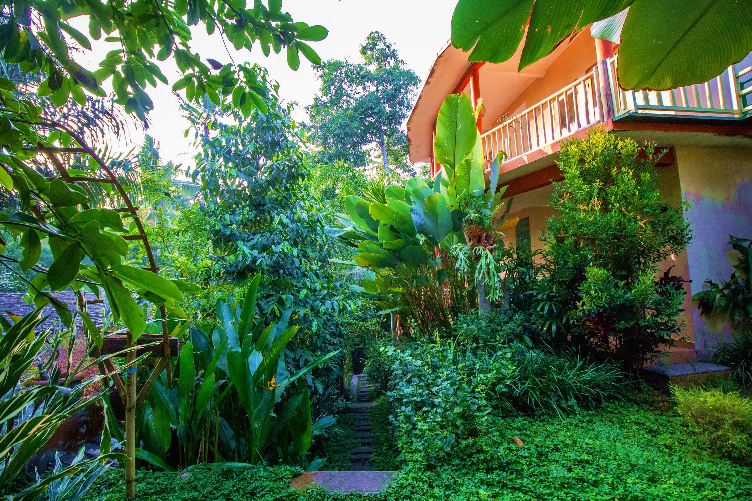 View on the garden and Ganesha building