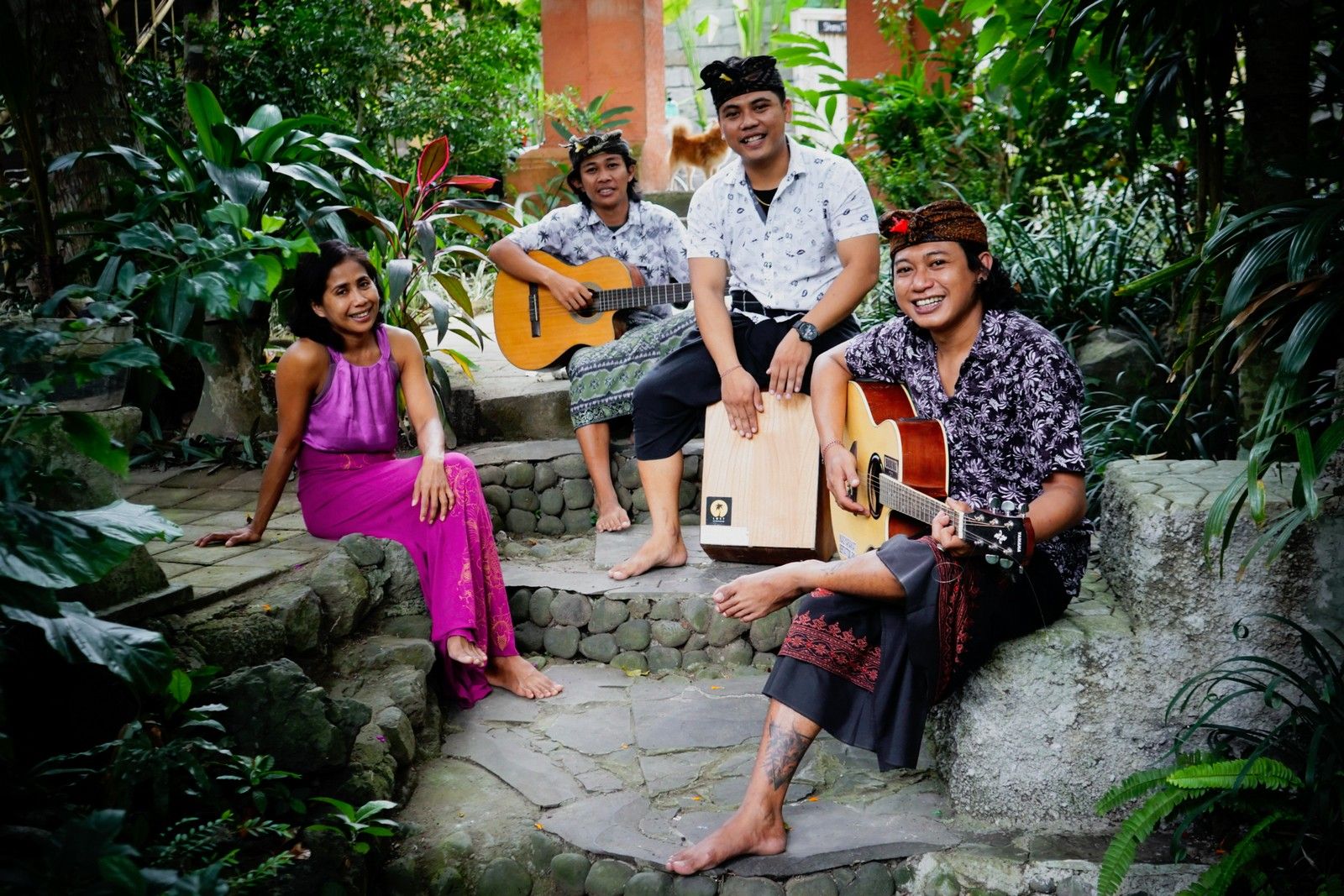 Our team playing music