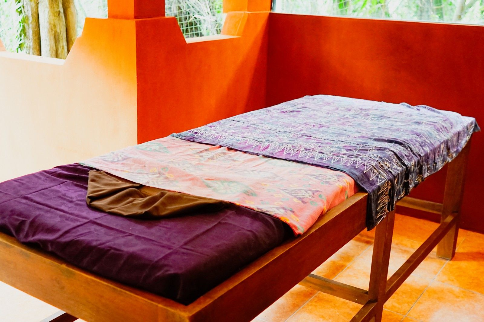 One of our massage beds in the treatment room