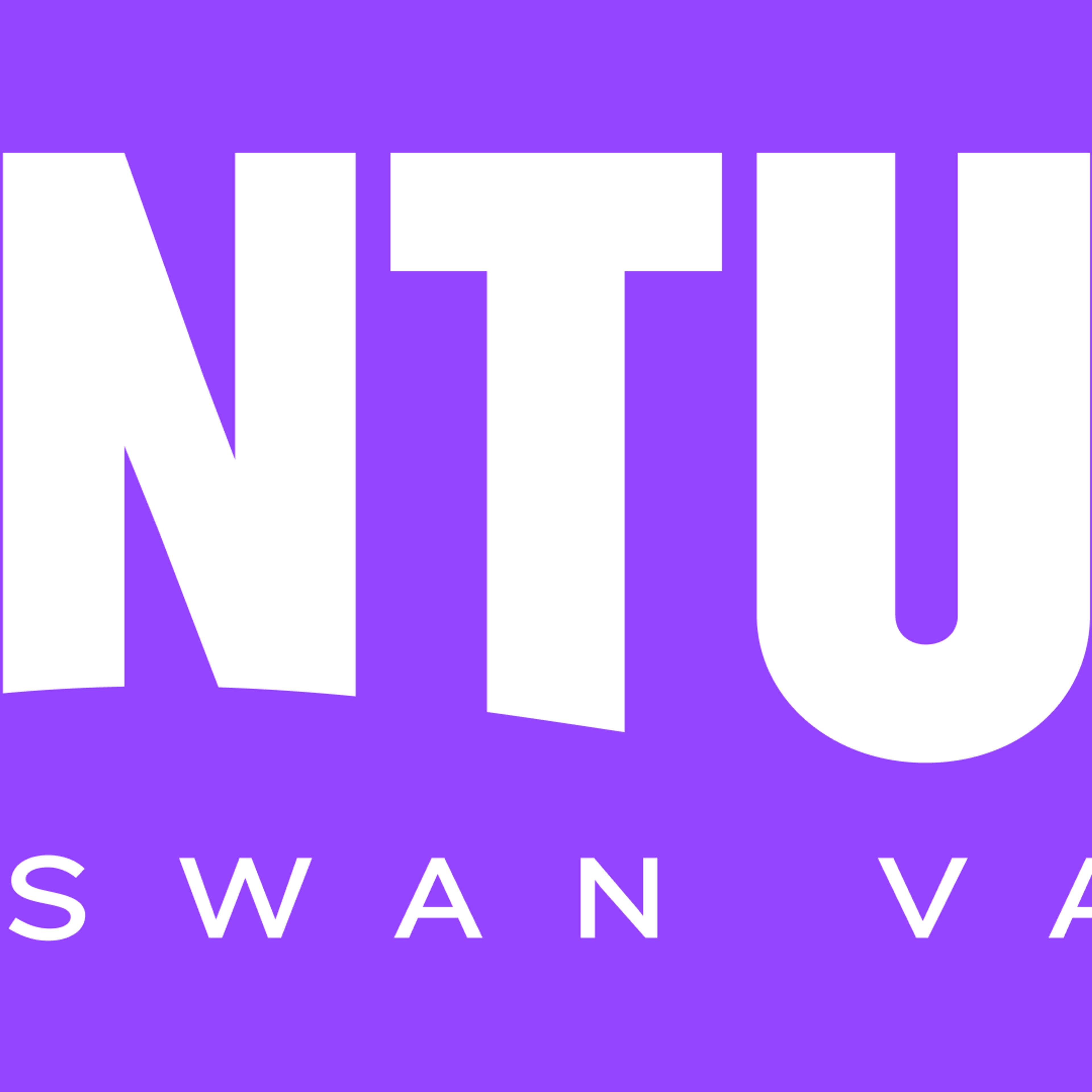 Launch post: the letters NTU and SWAN VA on purple