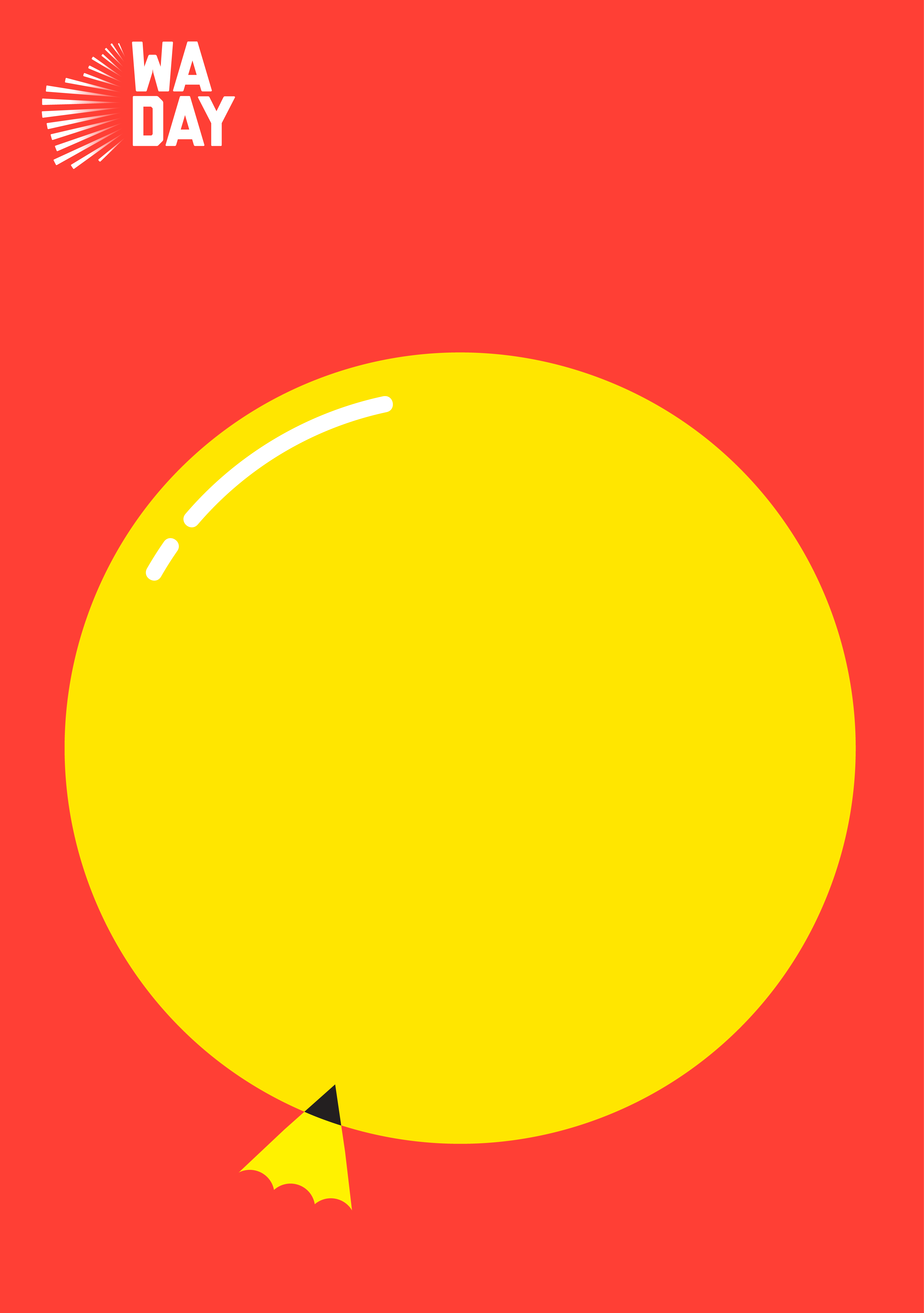 Noma Bar’s poster for Come Out & Play: a yellow balloon tied off with a pencil tip