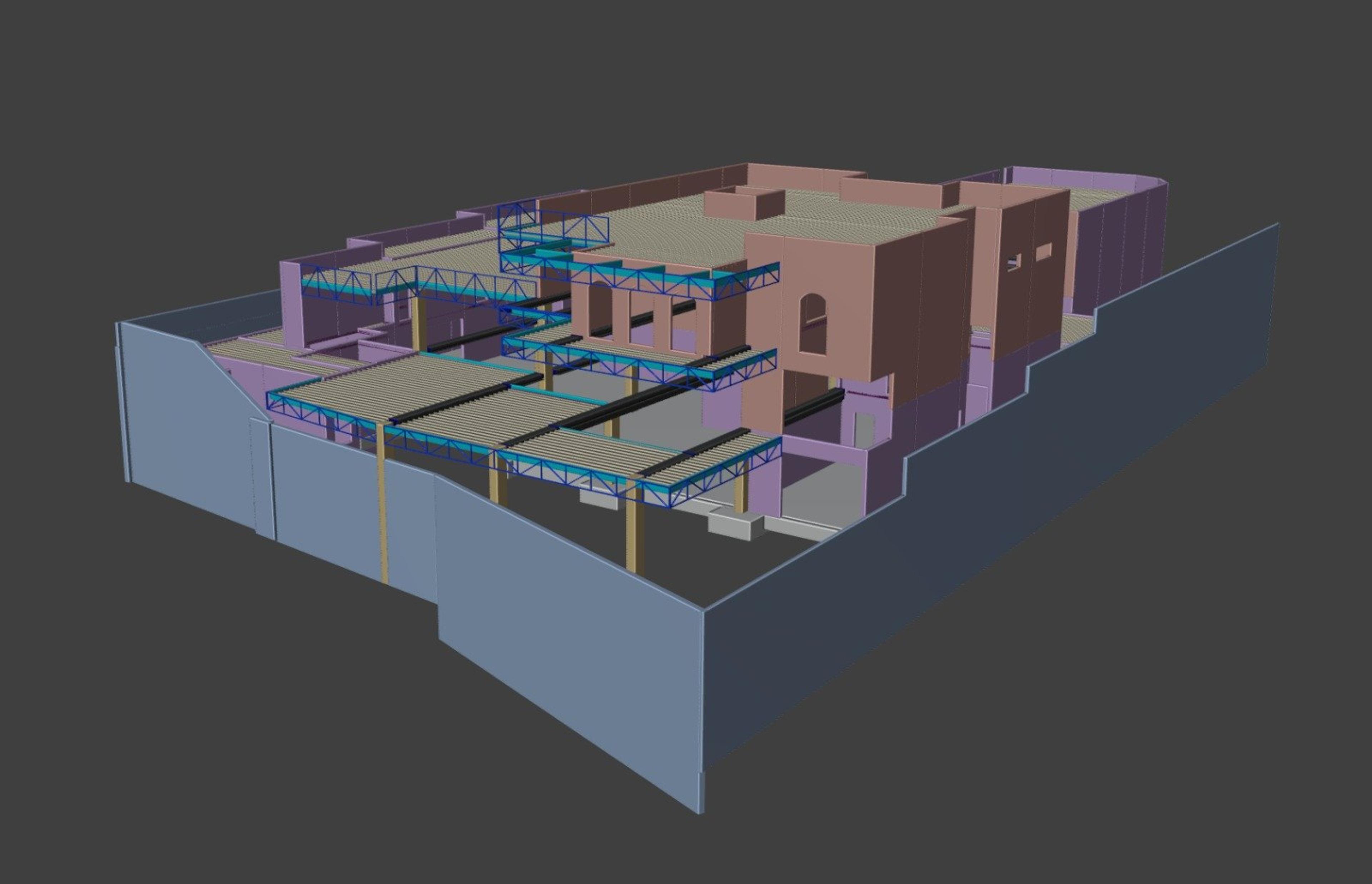 Colour-coded 3D model of the home