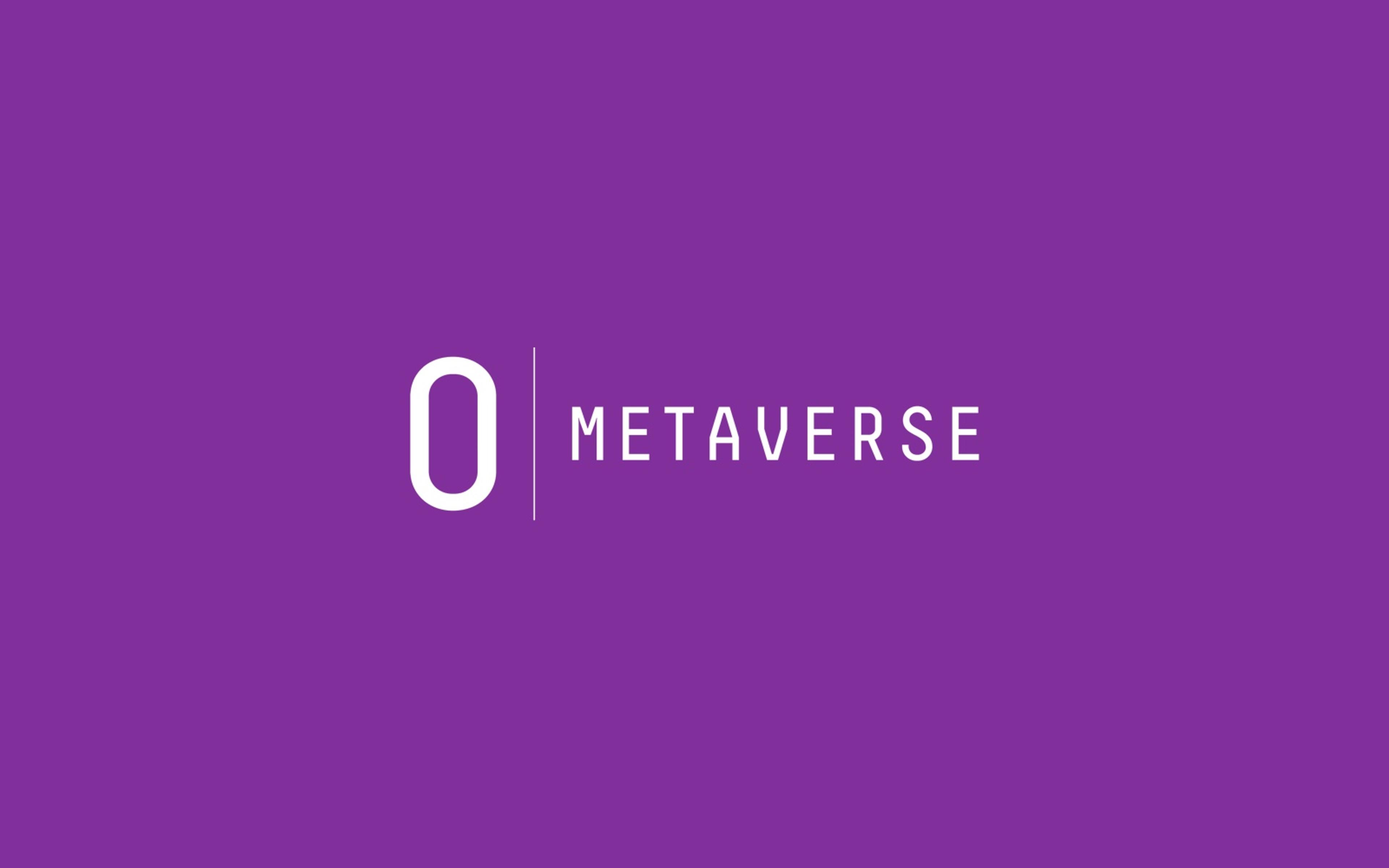 O Metaverse logo, white on violet