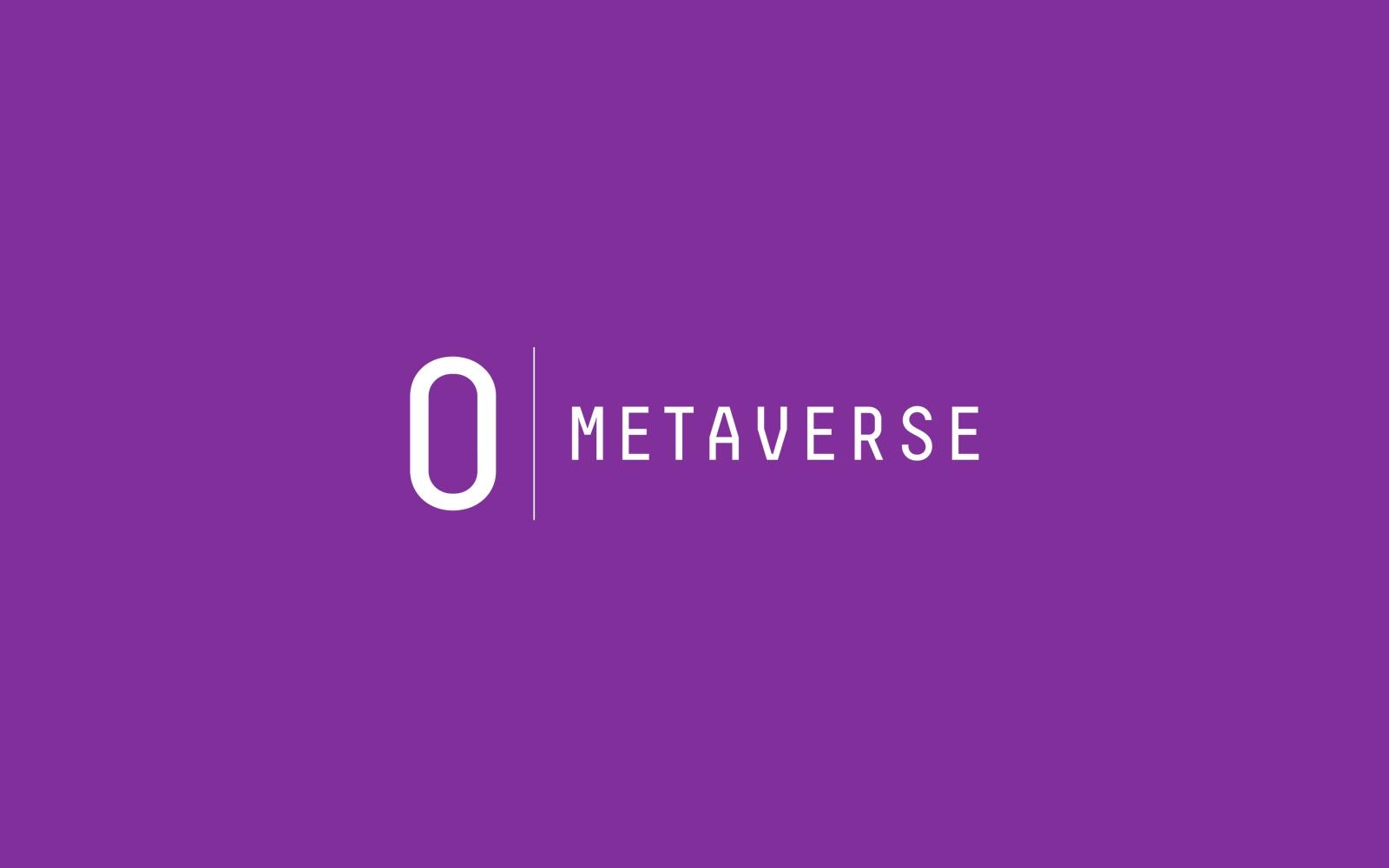 O Metaverse logo, white on violet