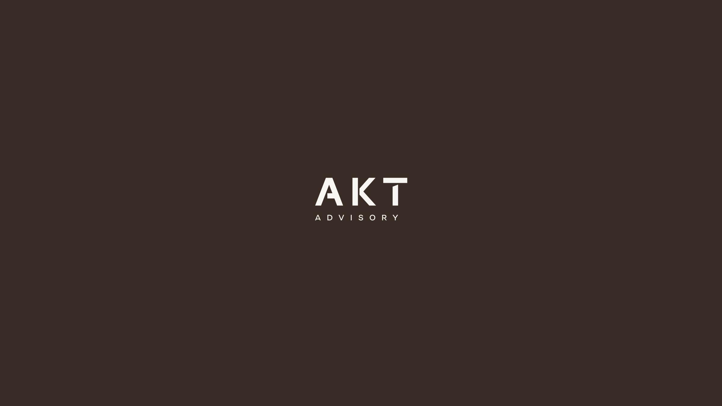 Closing page with the AKT Advisory wordmark on Umber