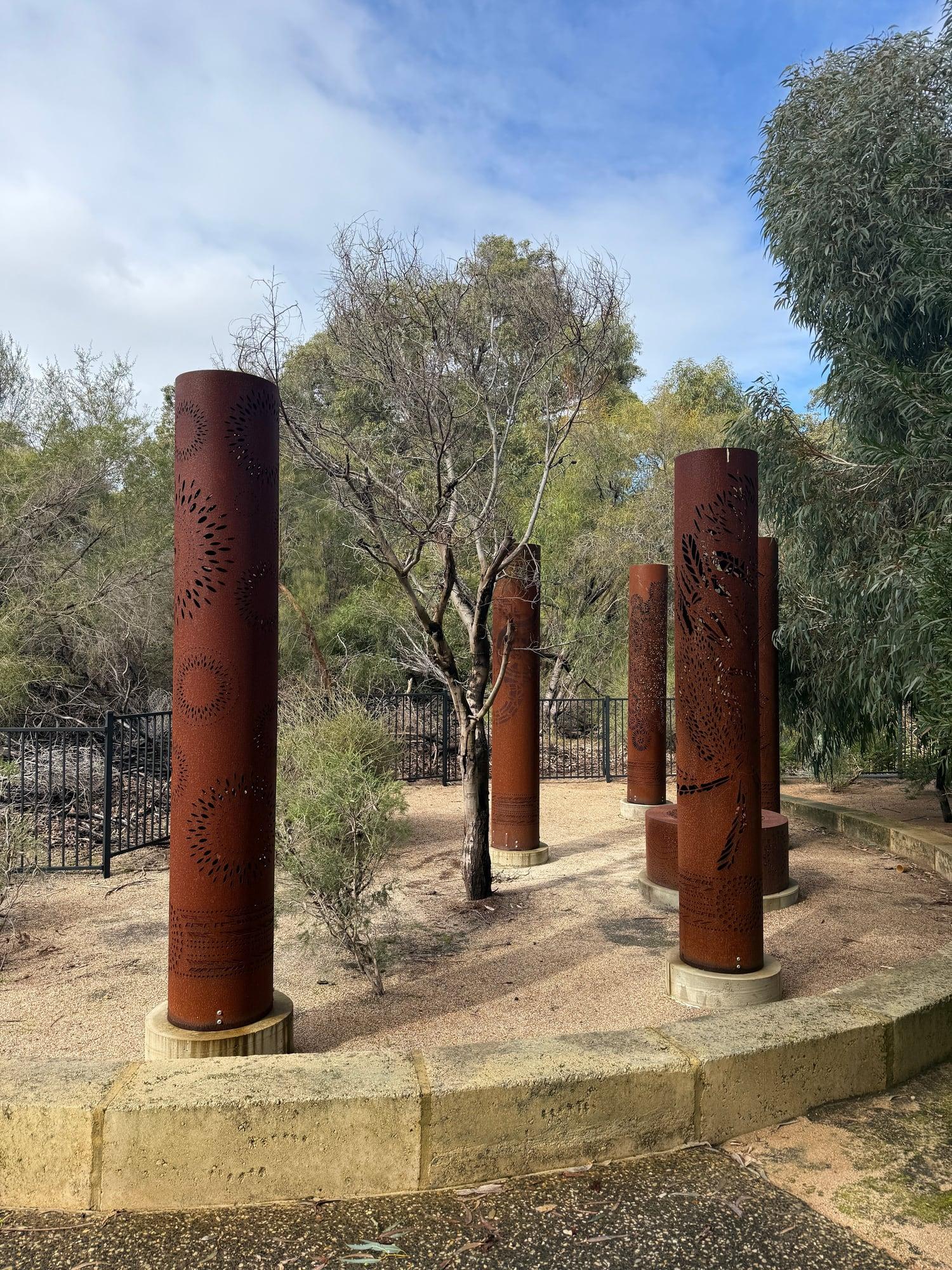 The totems in 2025, now a deep even rust