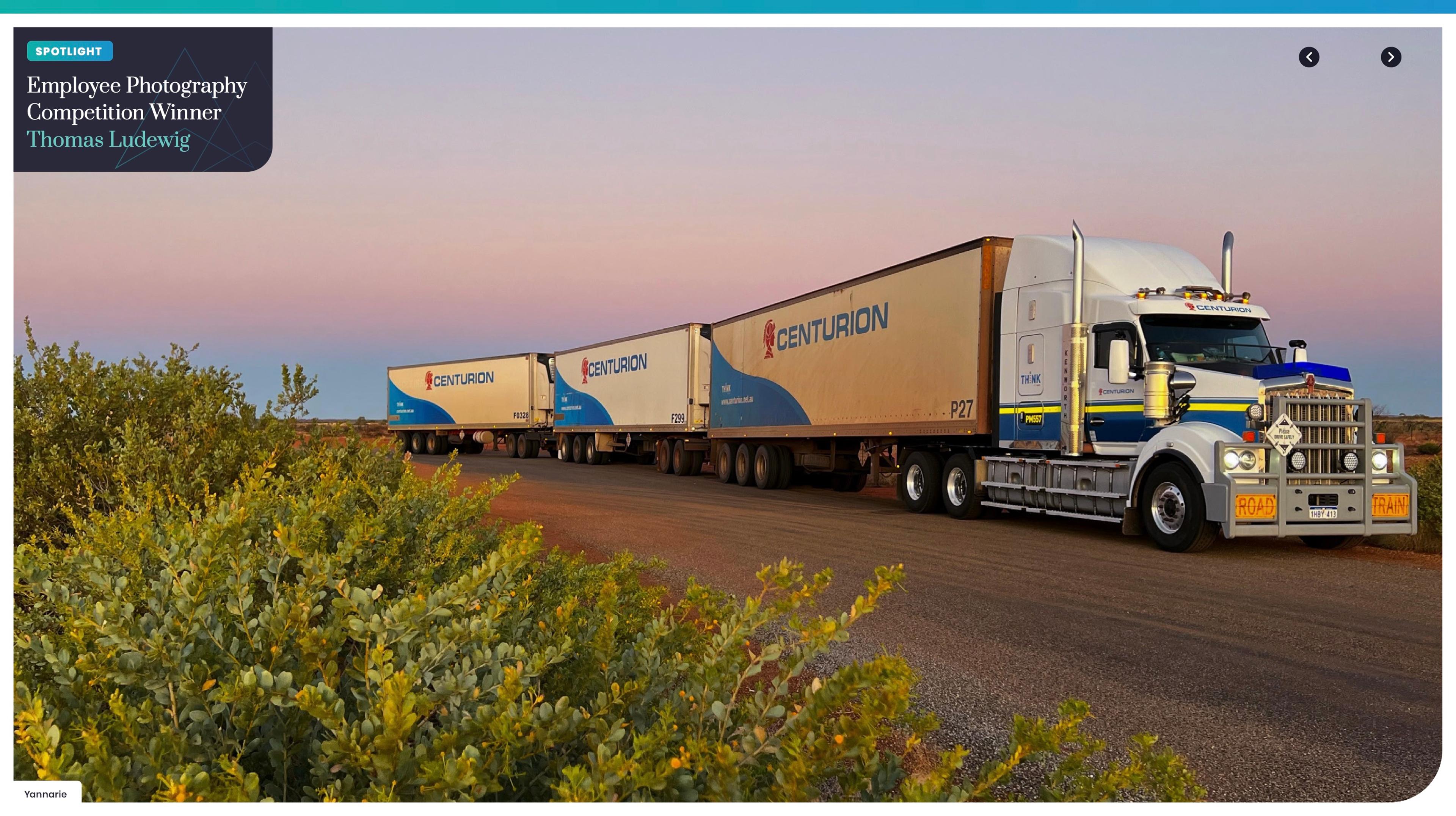 Spotlight spread: a Centurion road train in wildflowers