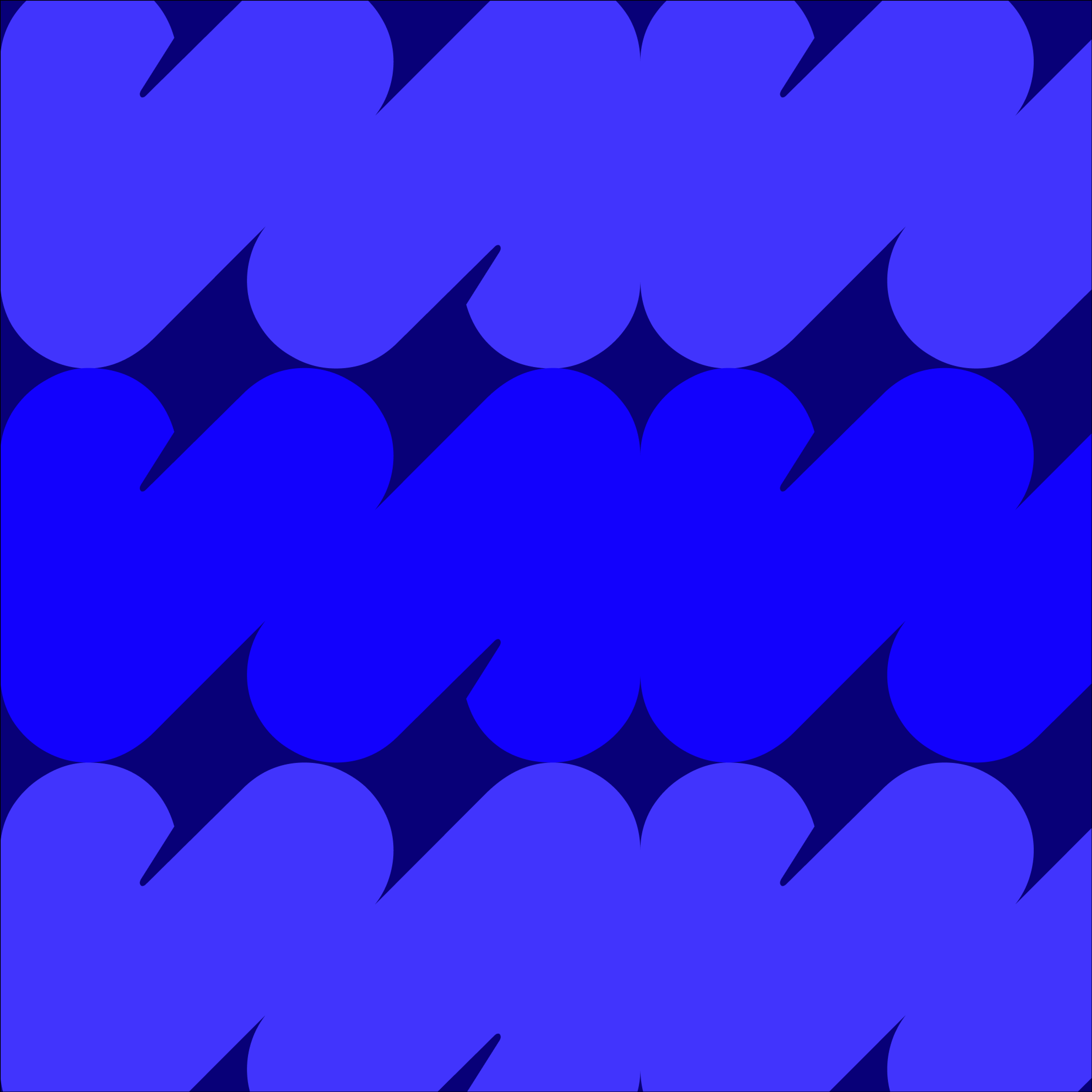 Massive pattern 5: the symbol’s rounded strokes repeated in blue and navy