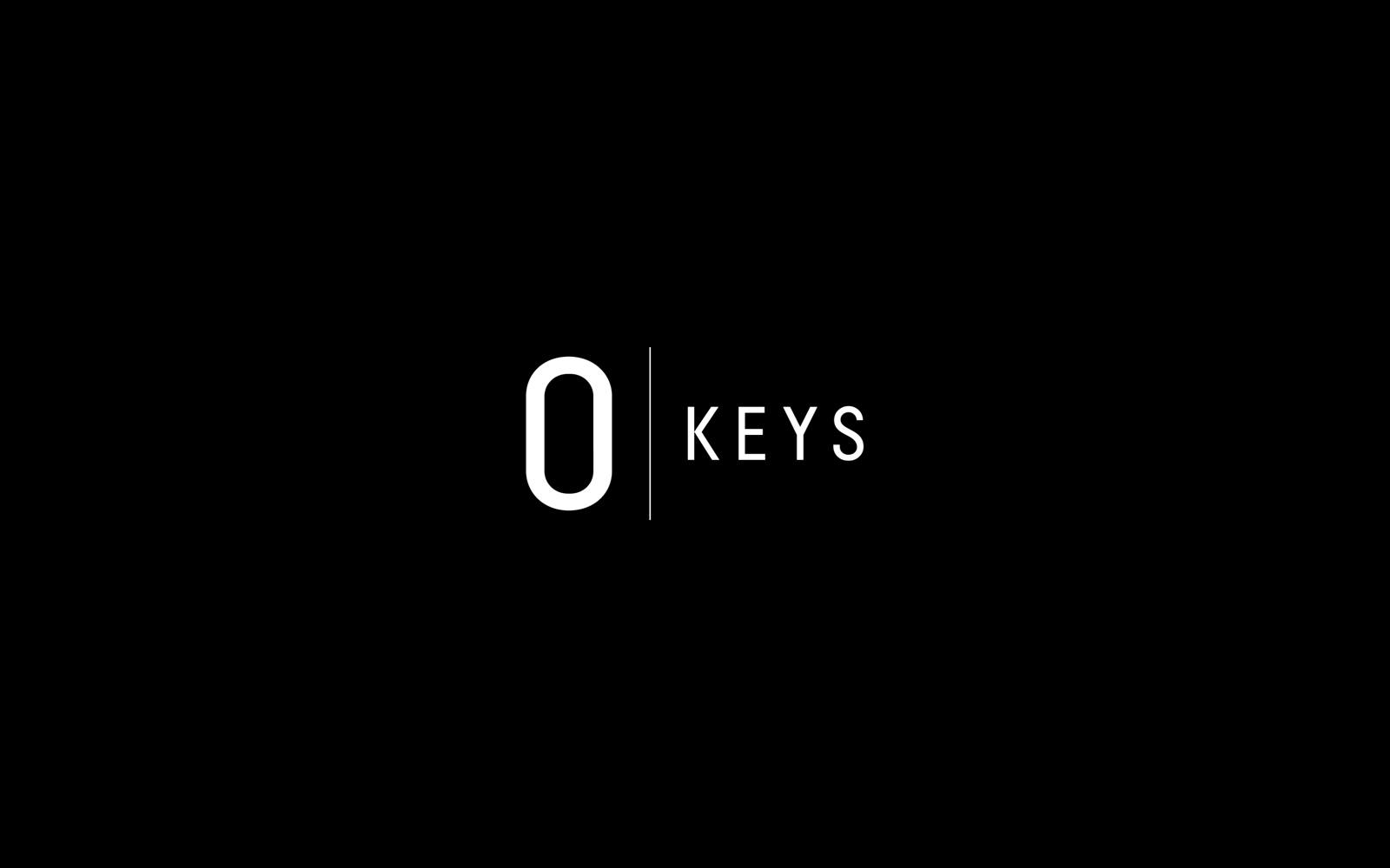 O Keys logo, white on black