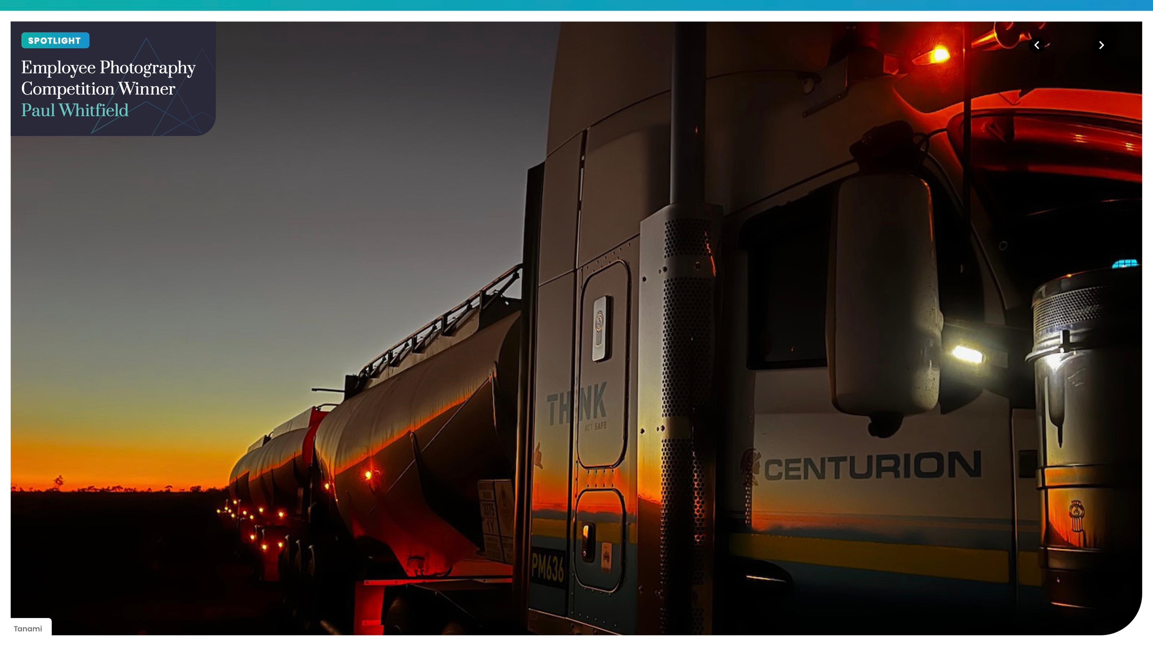 Spotlight spread: a Centurion road train lit up at night in the Tanami, by Paul Whitfield