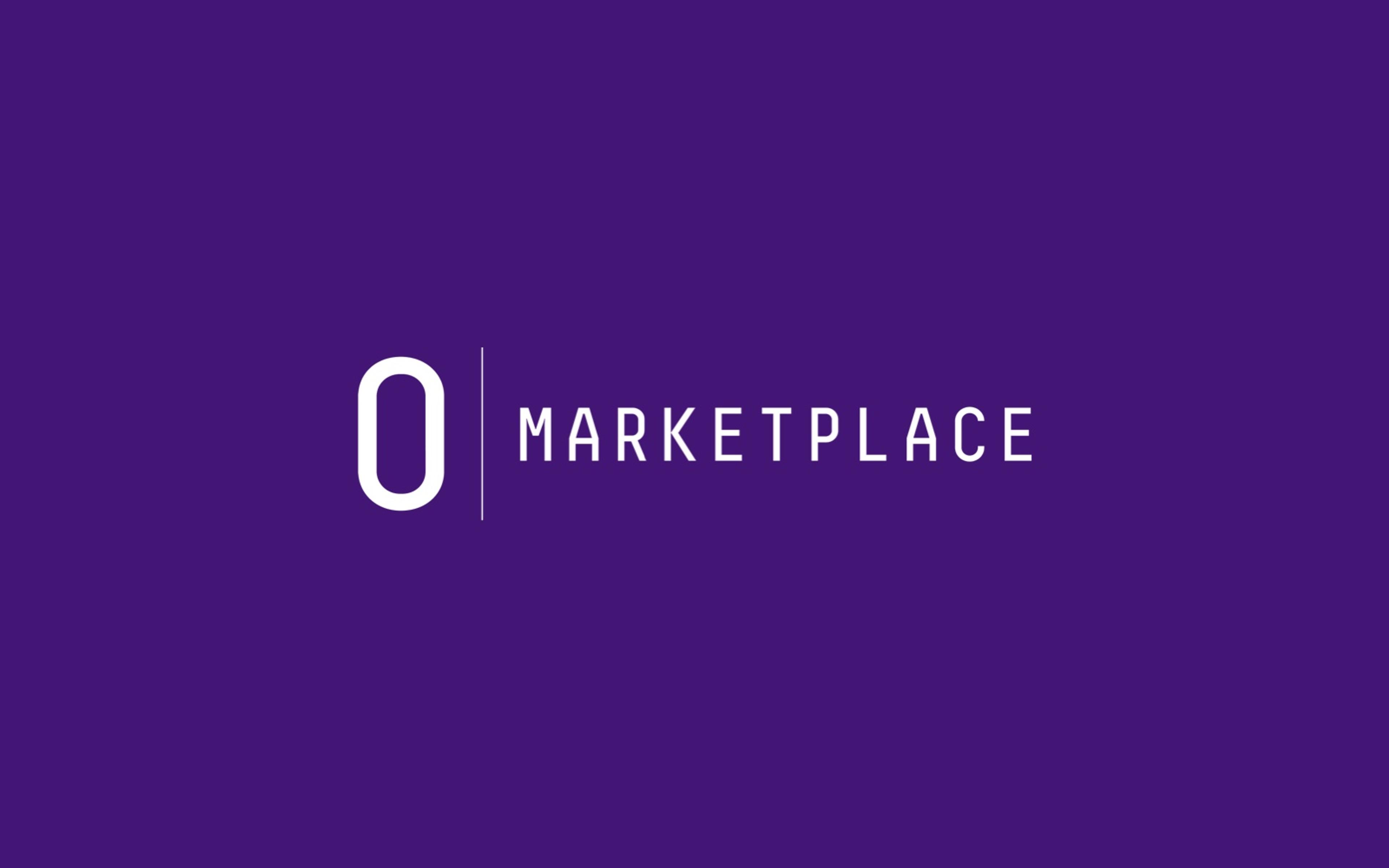 O Marketplace logo, white on deep purple