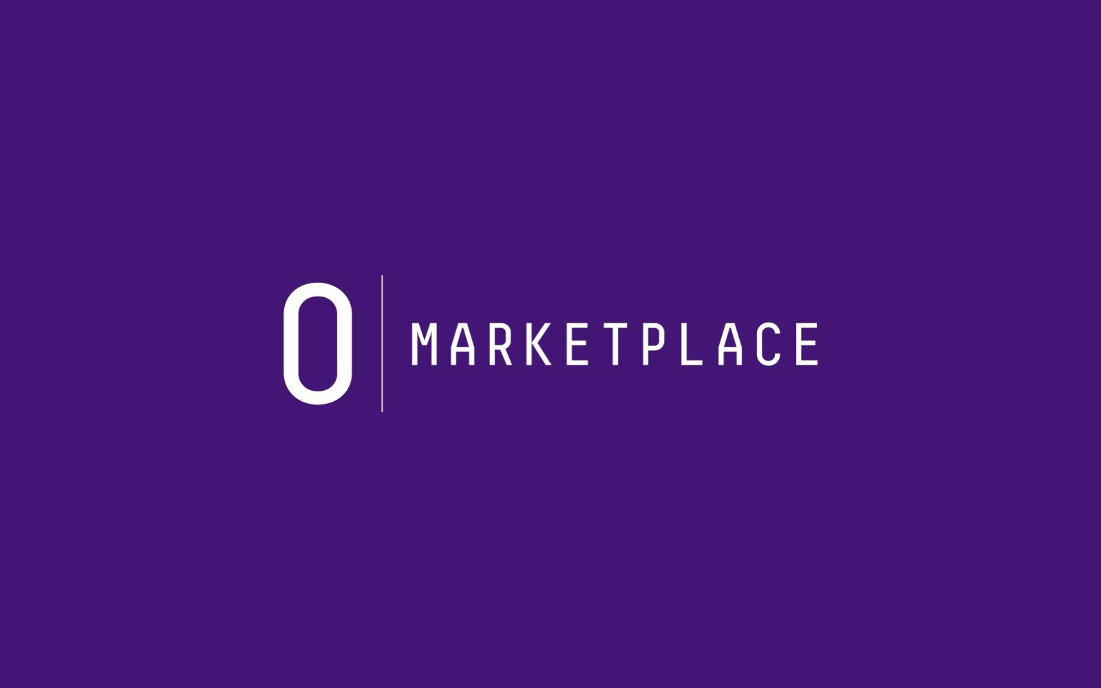 O Marketplace logo, white on deep purple