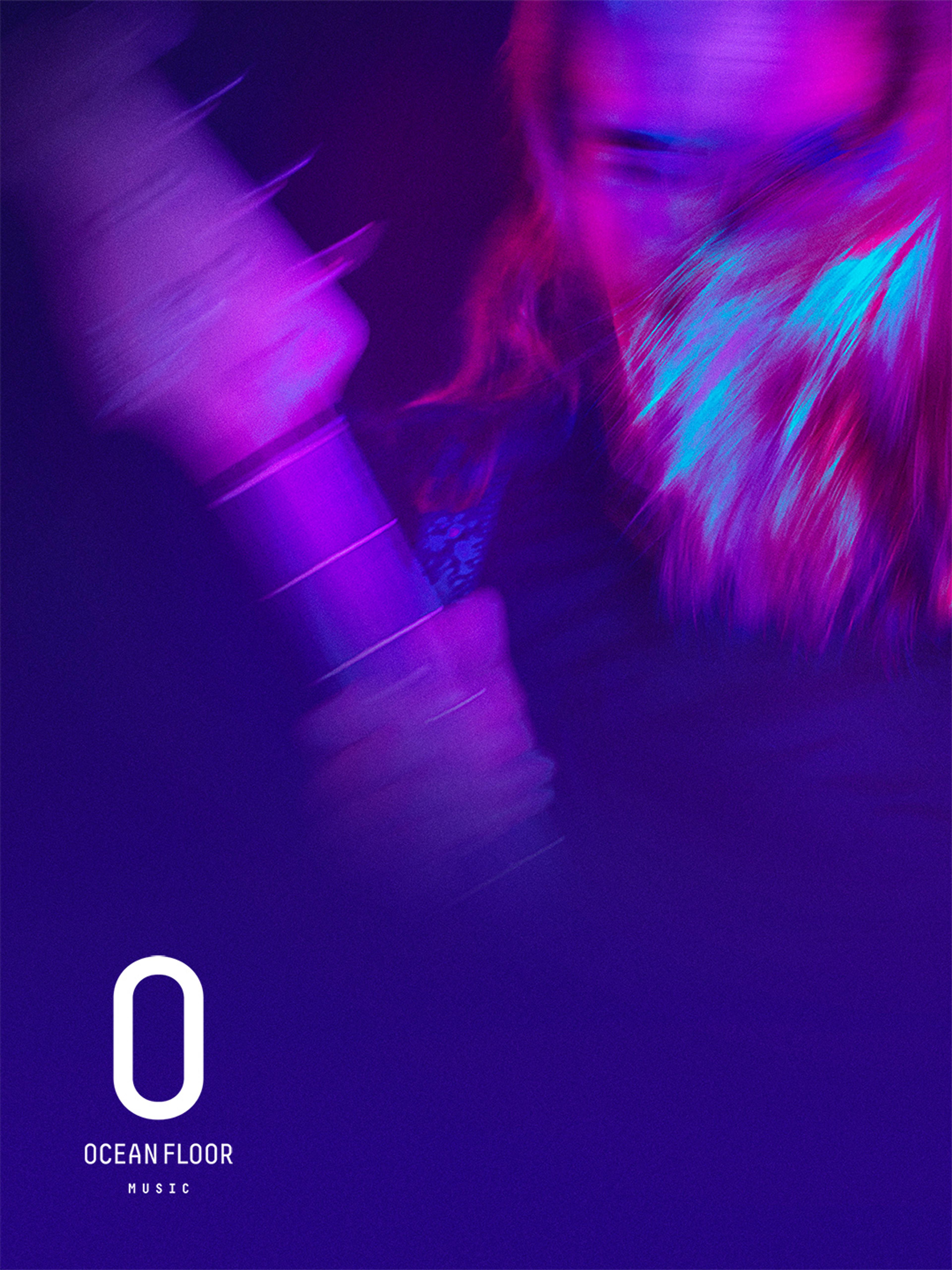 Campaign artwork: a bassist in purple and pink light with the Ocean Floor Music logo