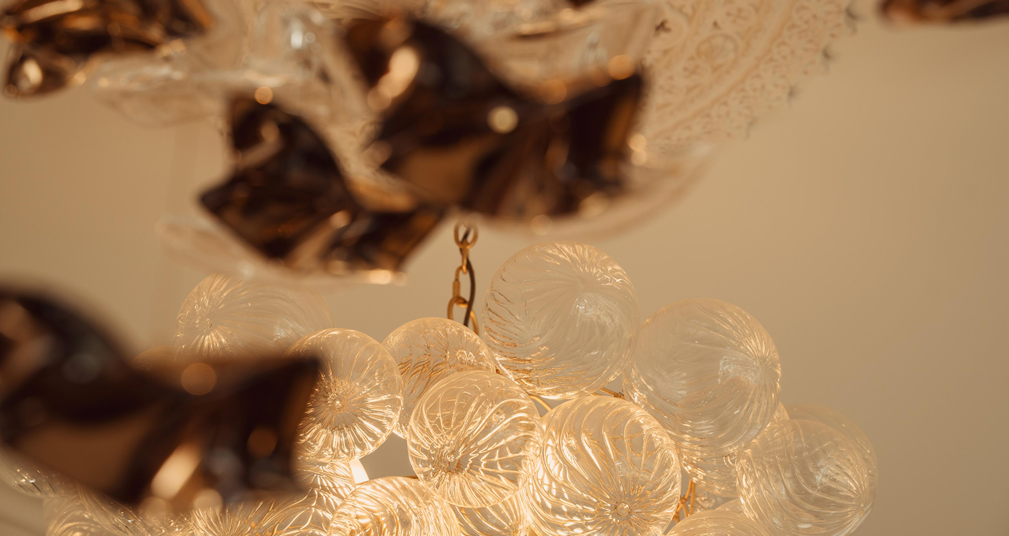 Glass bubble chandelier from The Montauk Lighting Co