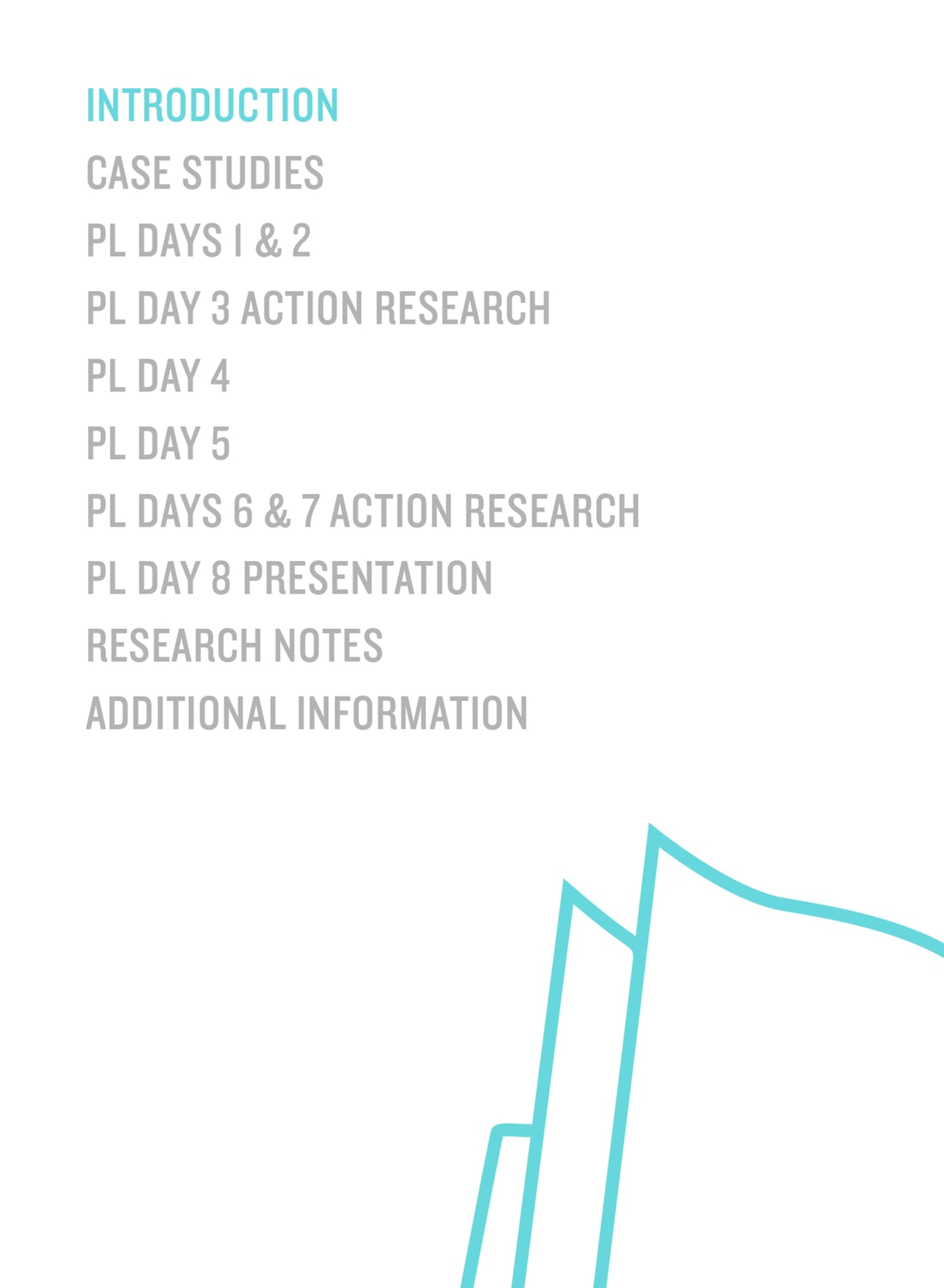 White folder divider with Introduction highlighted