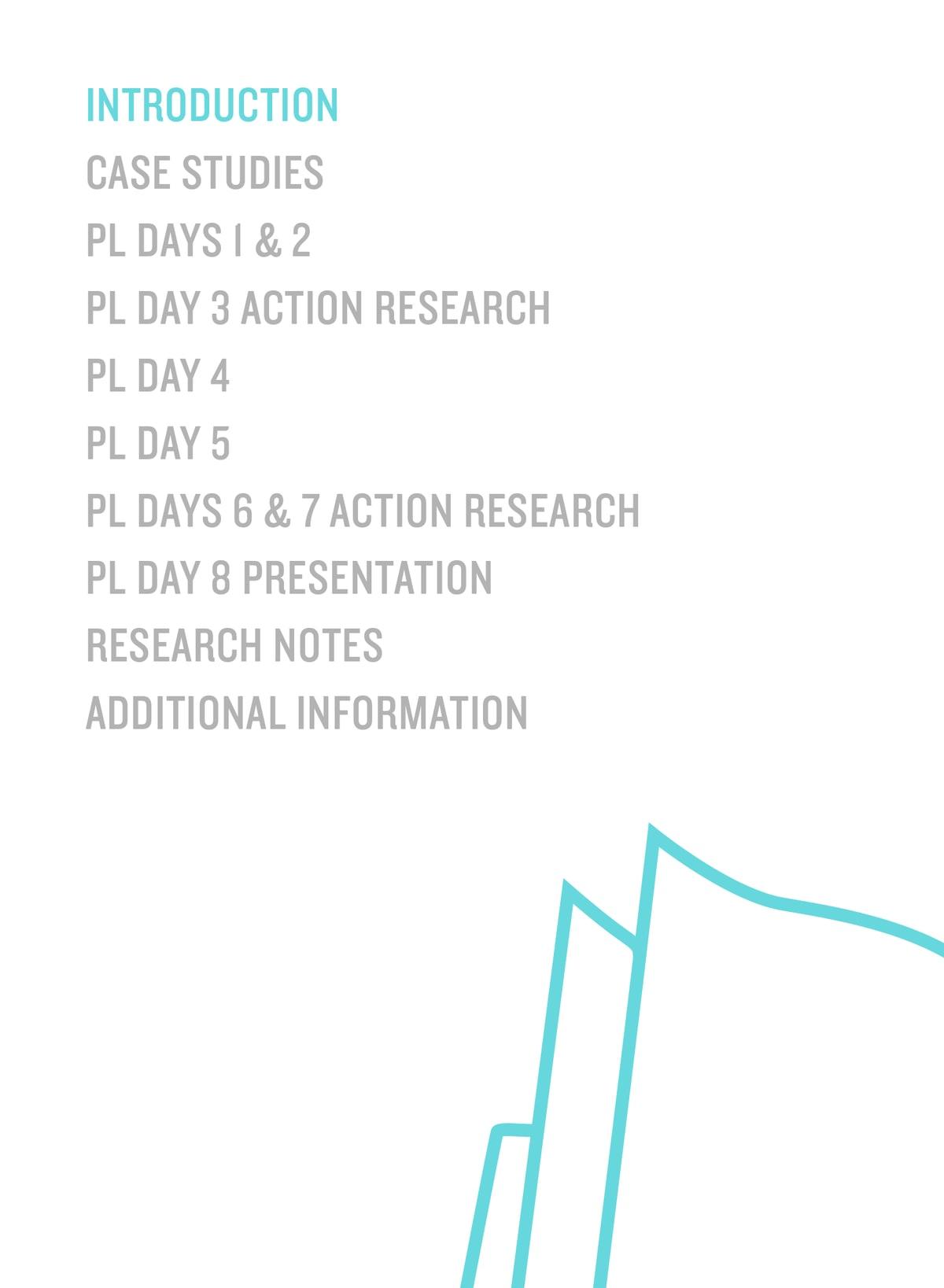 White folder divider with Introduction highlighted