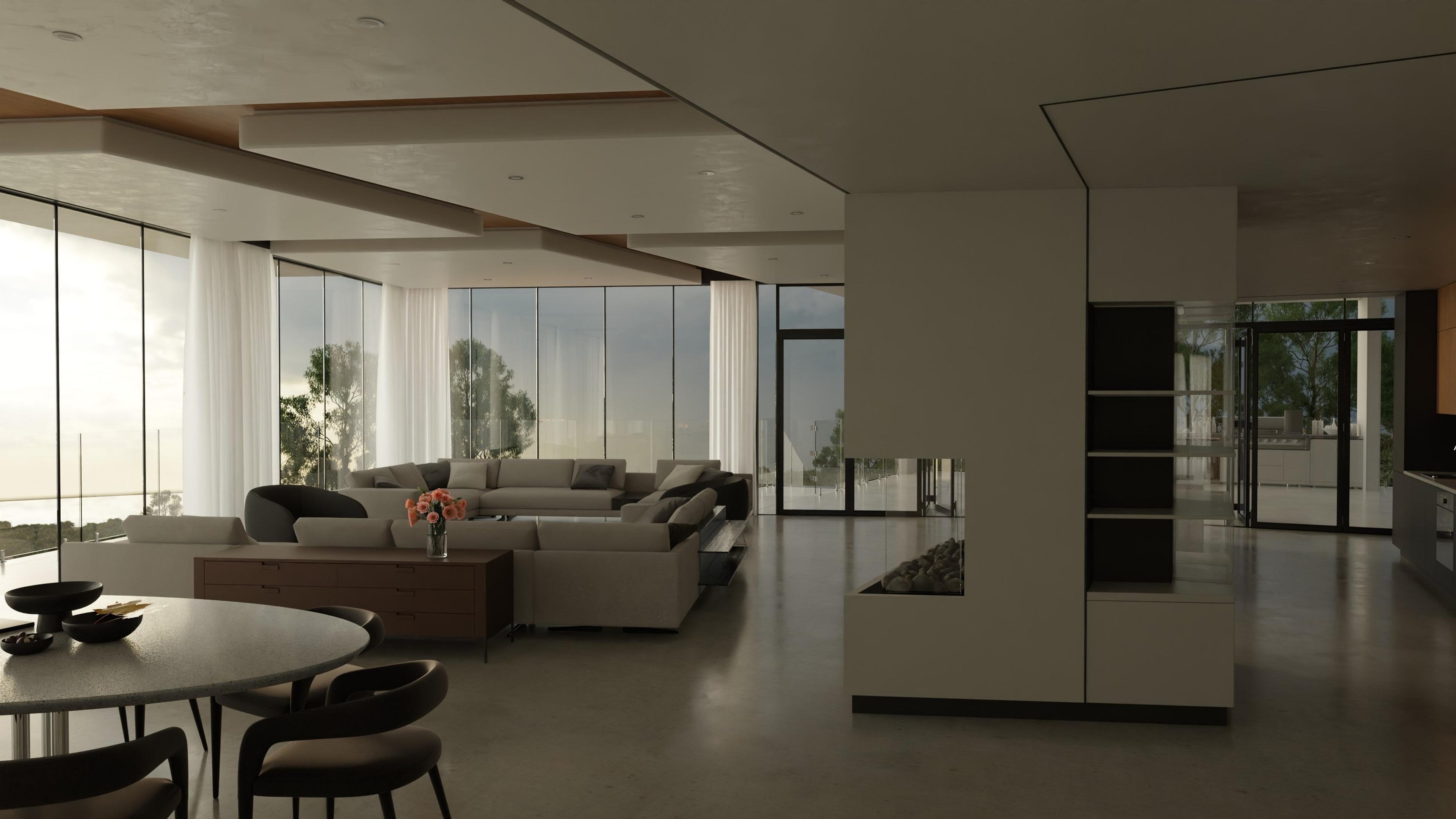 Open-plan living and dining