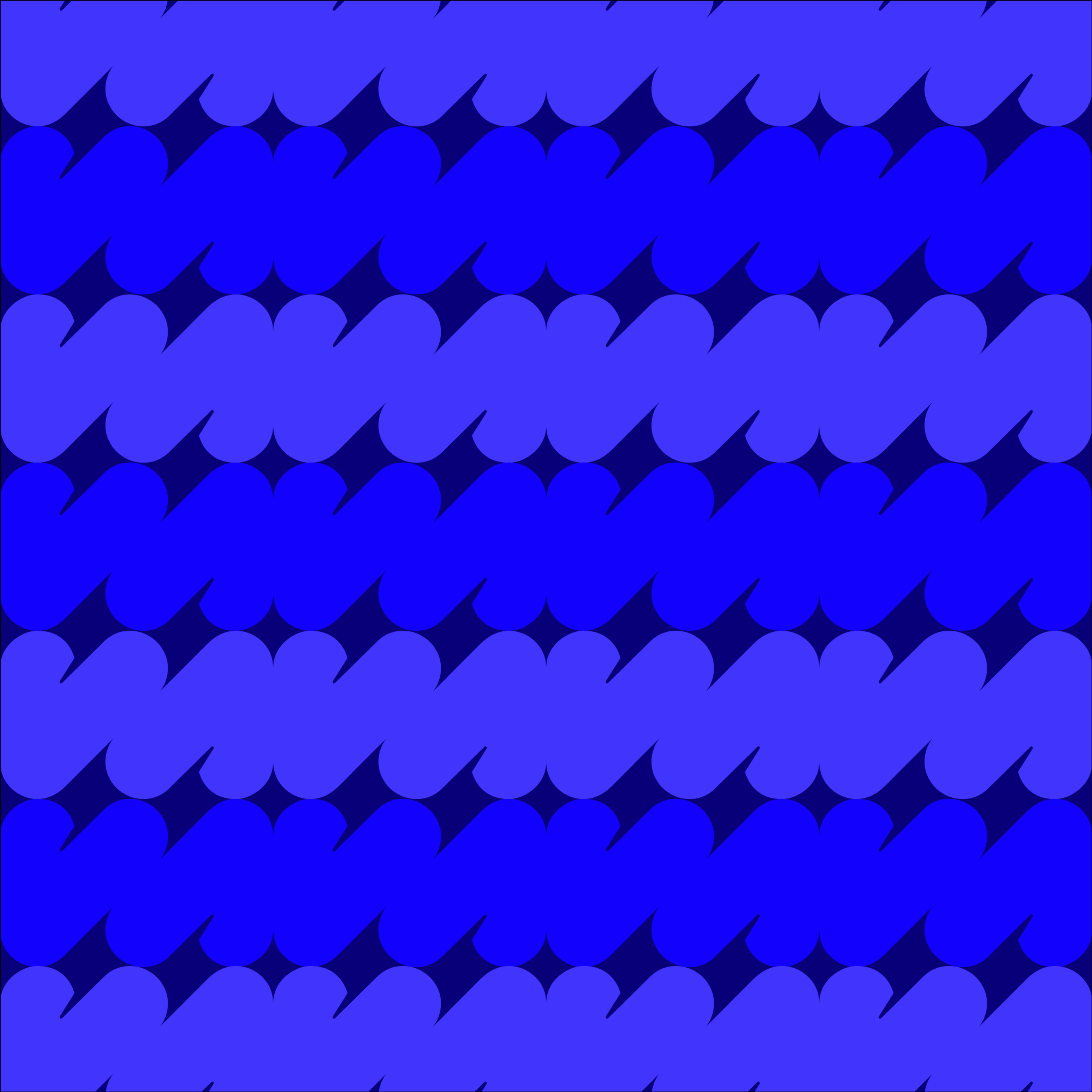 Massive pattern 2: the symbol’s rounded strokes repeated in blue and navy