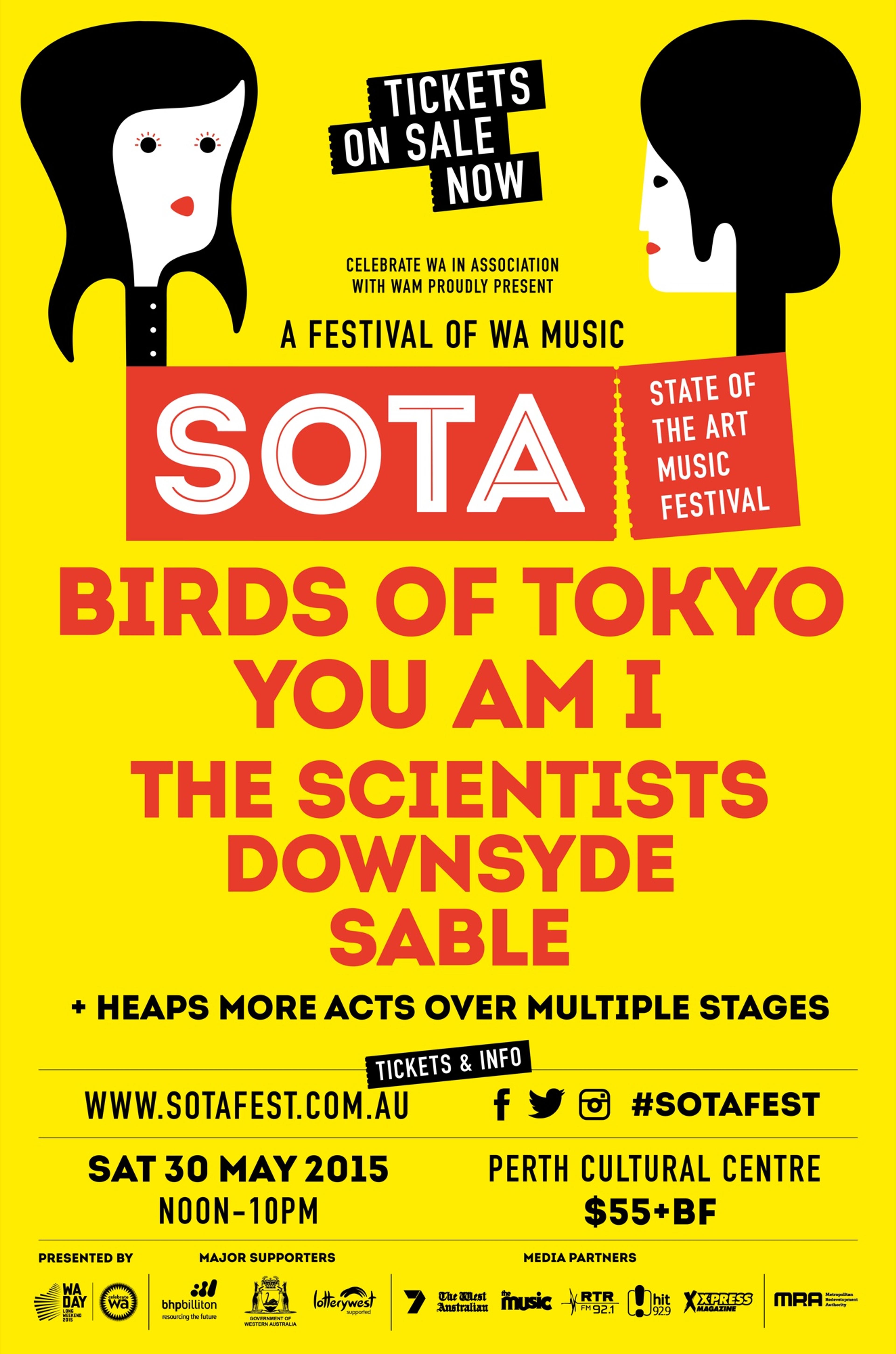SOTA, a festival of WA music: poster with Noma Bar’s guitar girl and the line-up