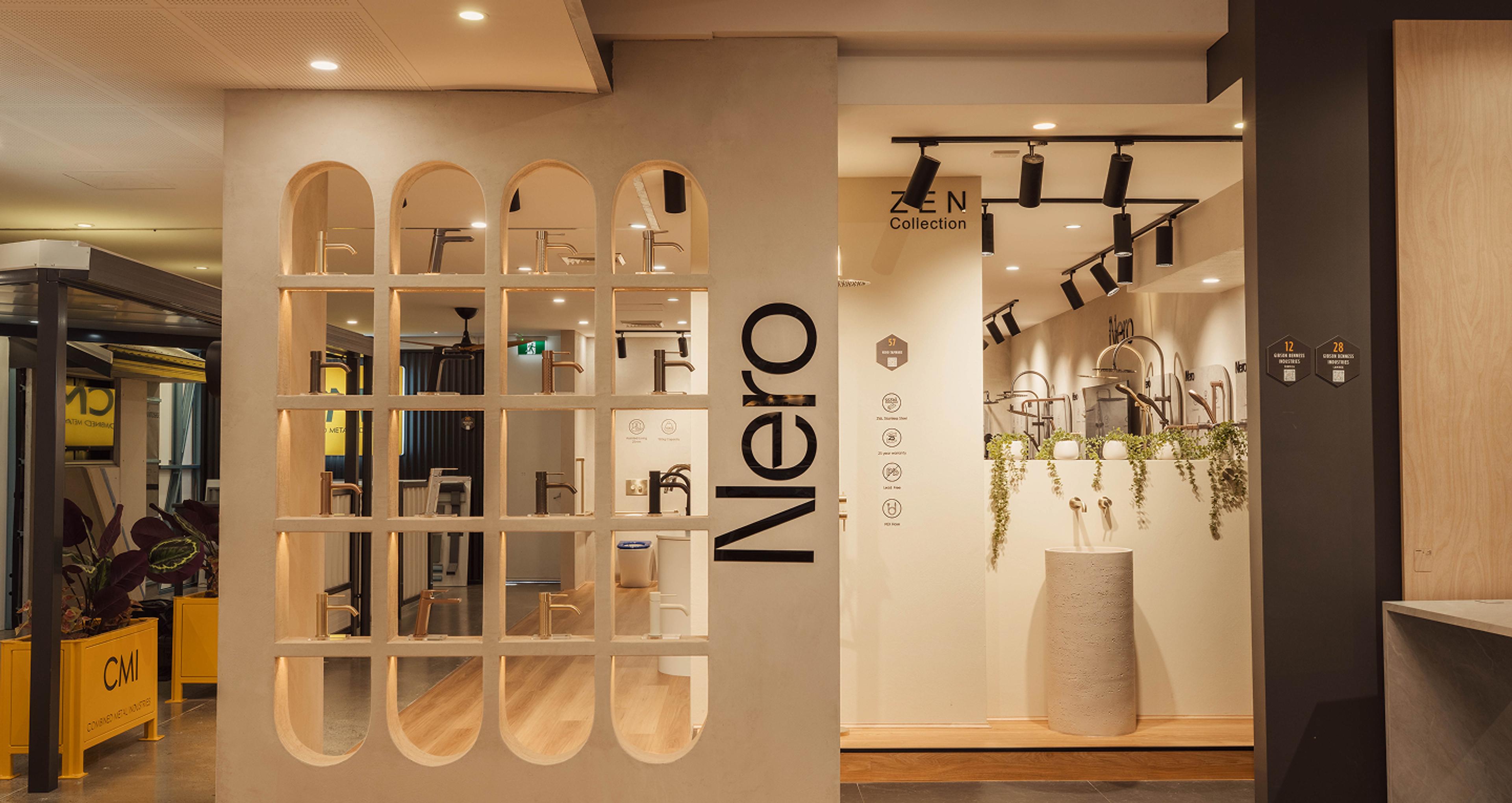 Nero tapware display in the Home Base showroom