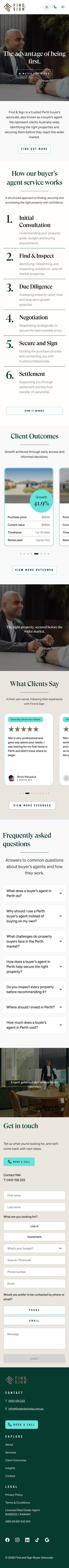 Find & Sign website on a phone