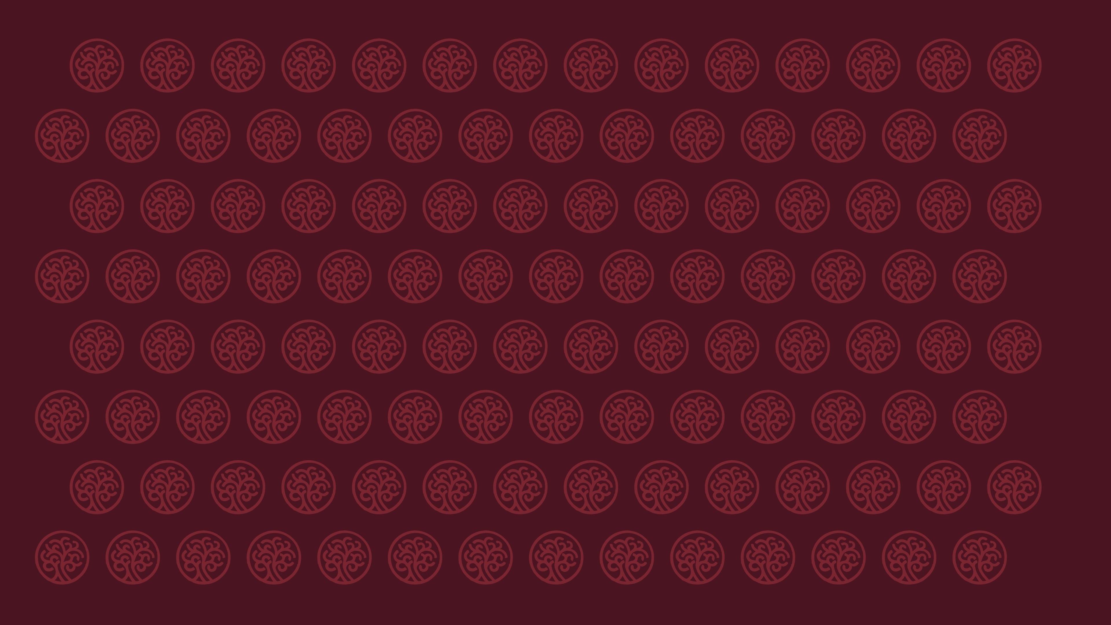 Crabtree Legal claret pattern of tree emblems