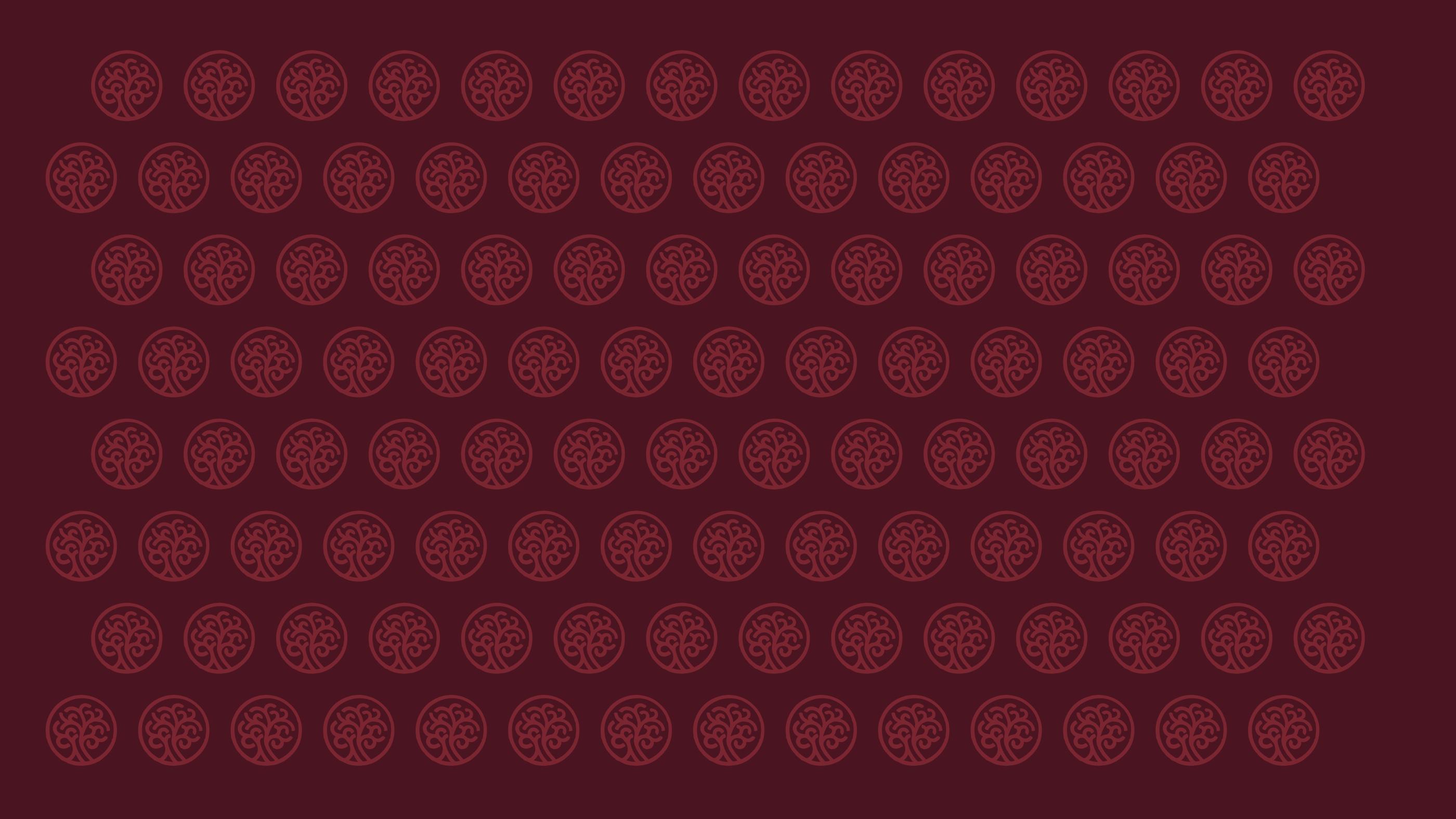Crabtree Legal claret pattern of tree emblems