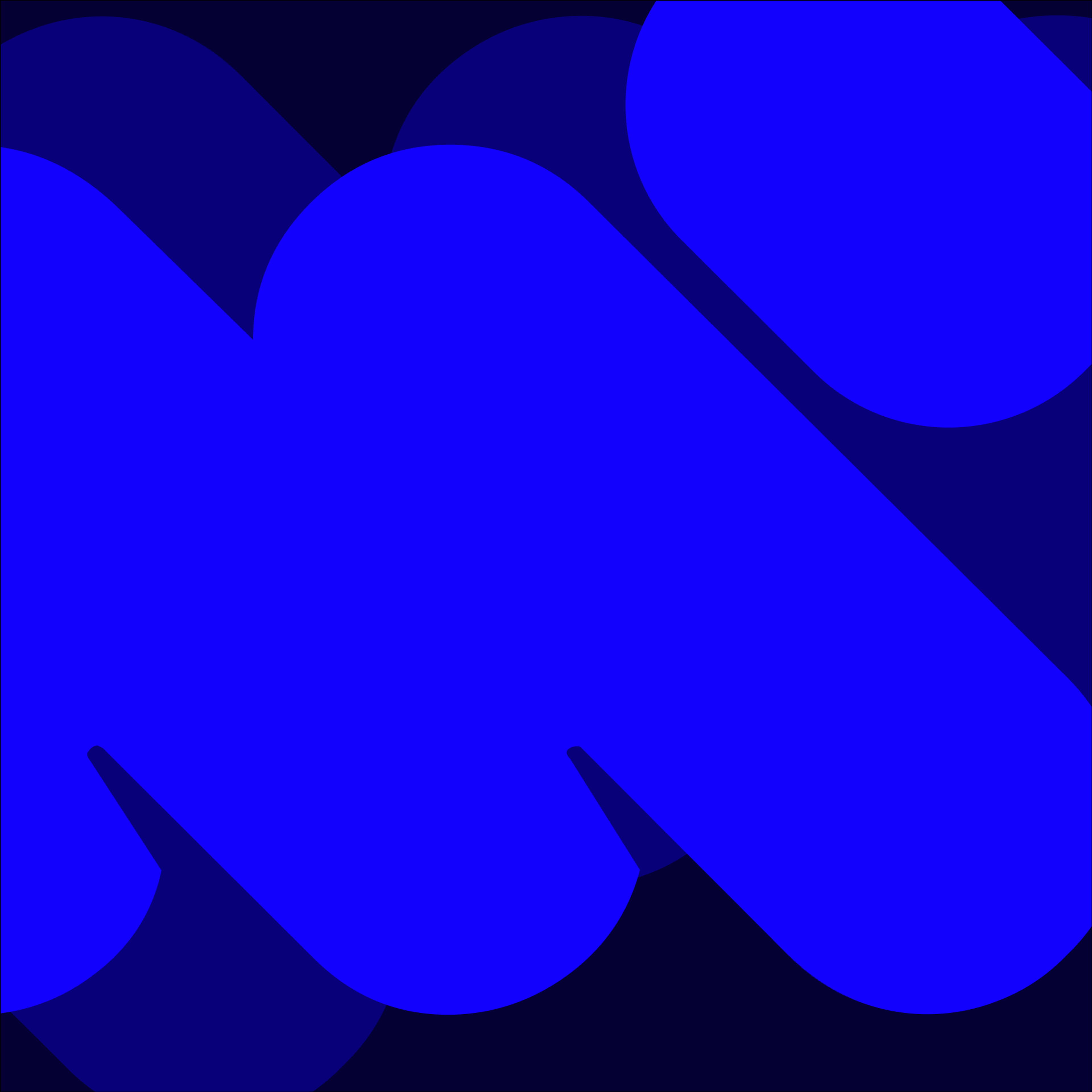 Massive pattern 6: the symbol’s rounded strokes repeated in blue and navy