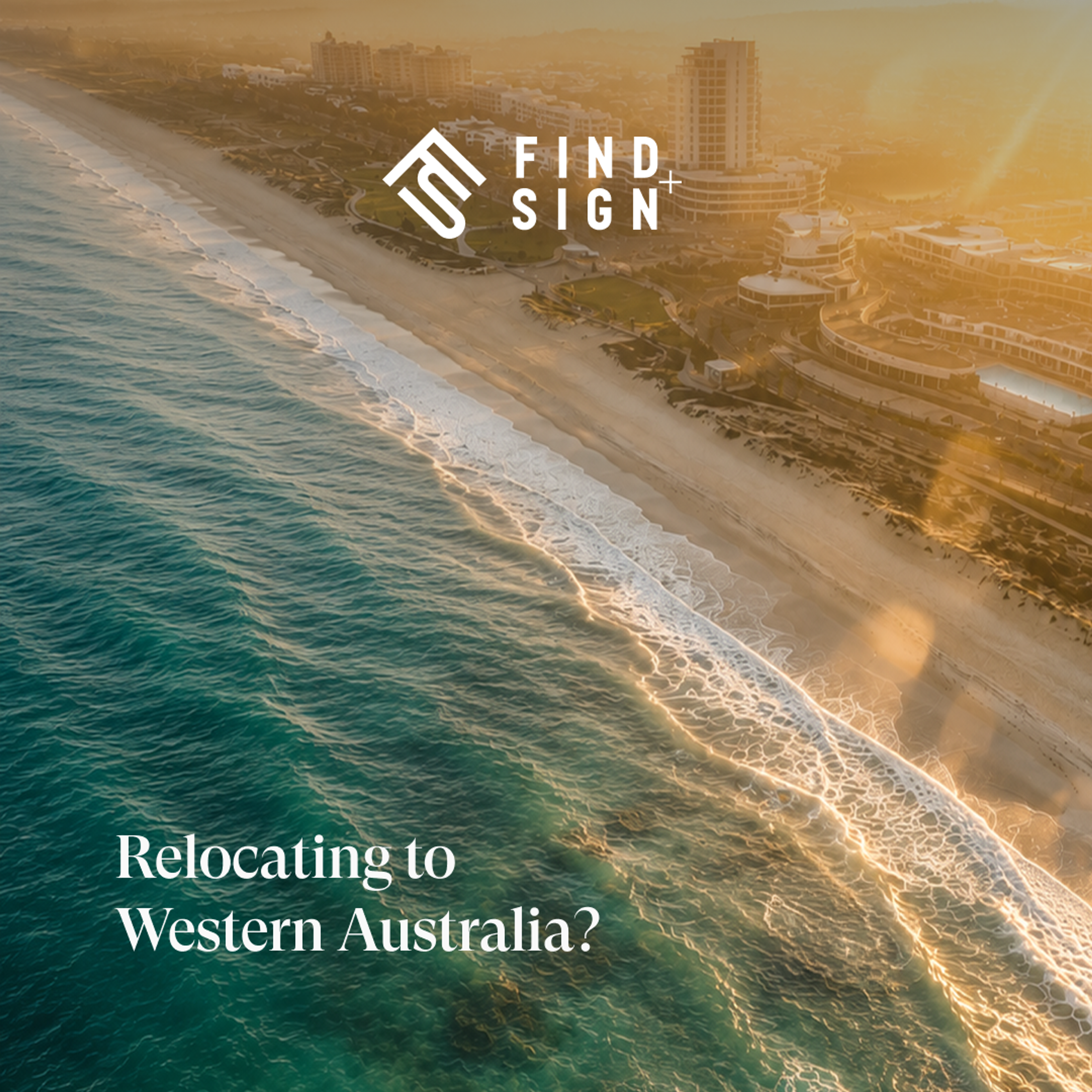 Ad reading “Relocating to Western Australia?” over an aerial view of the coast