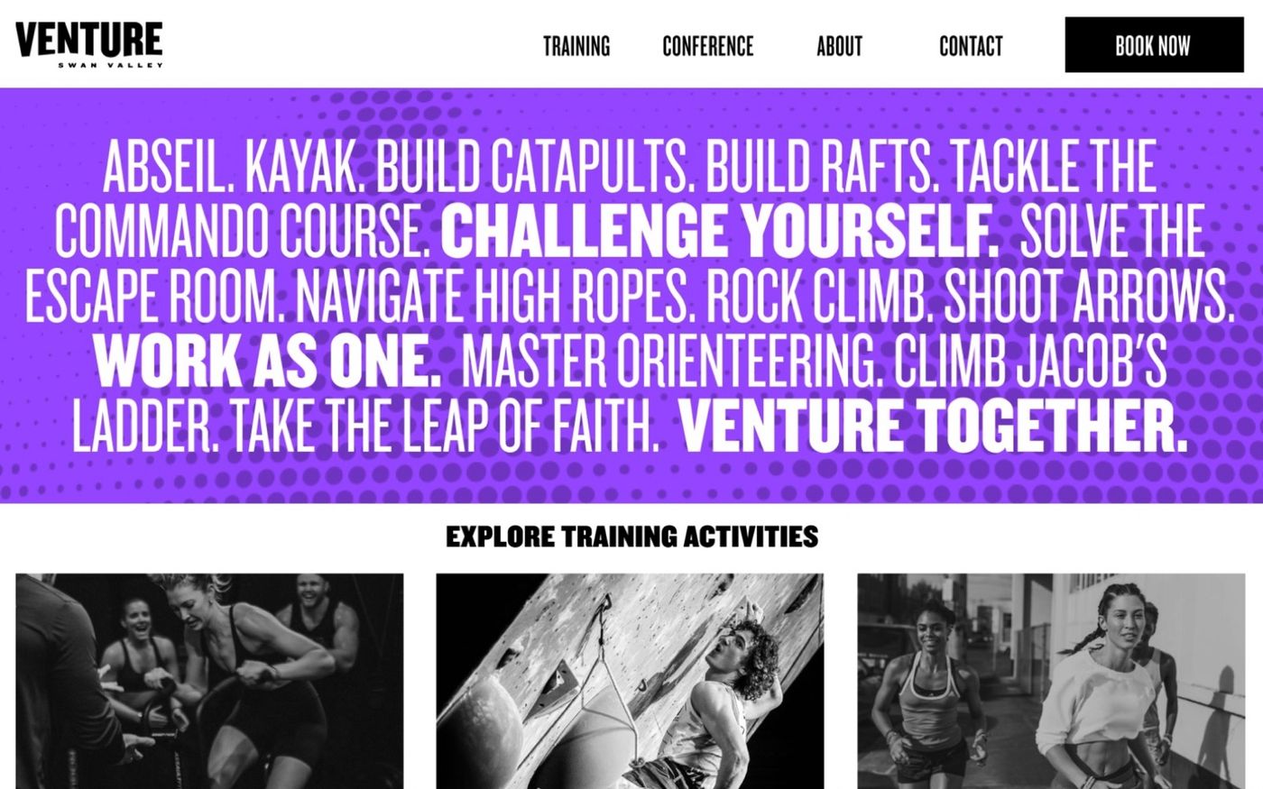 Venture Swan Valley website on desktop