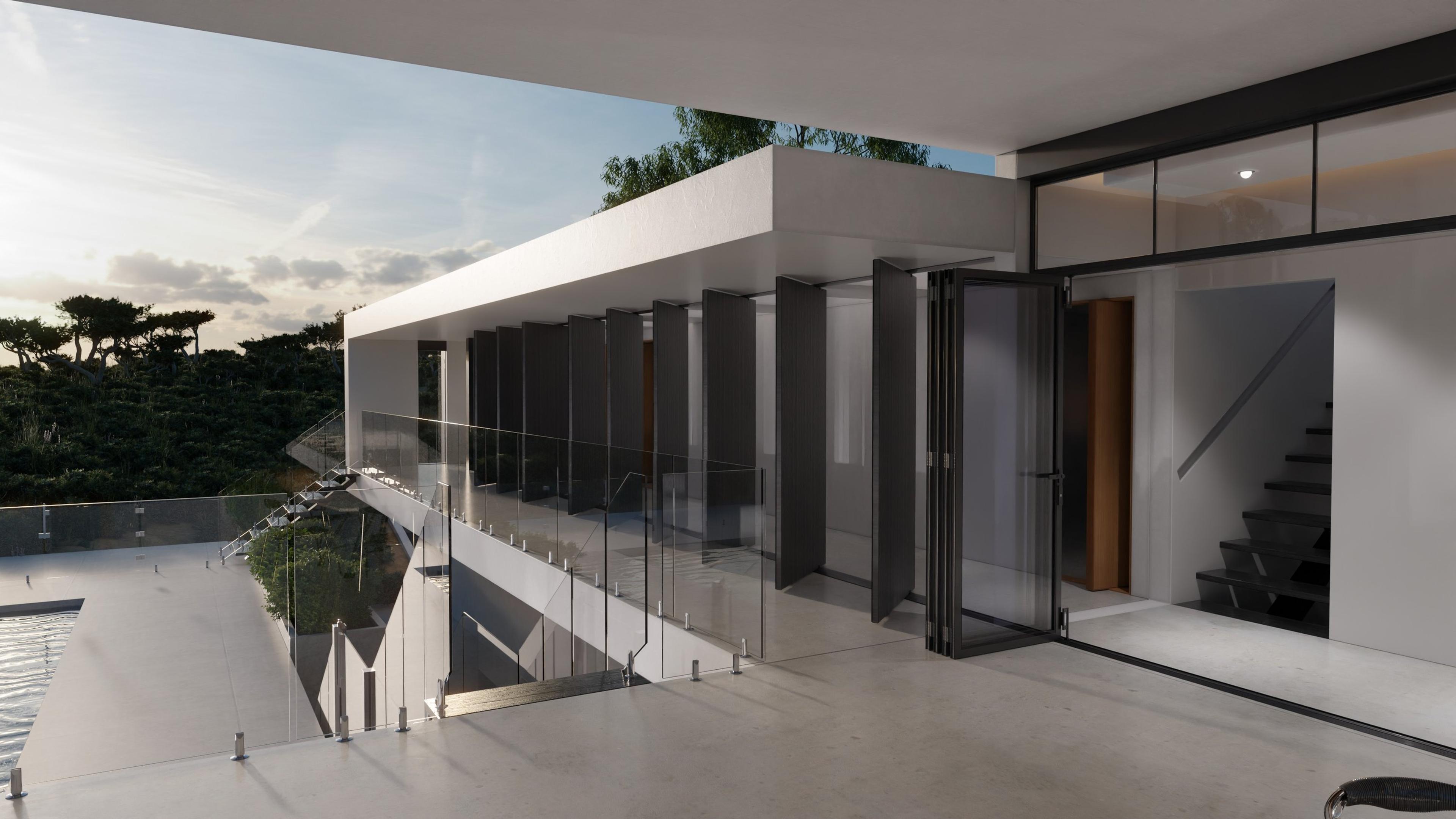 Entry walkway and glazing