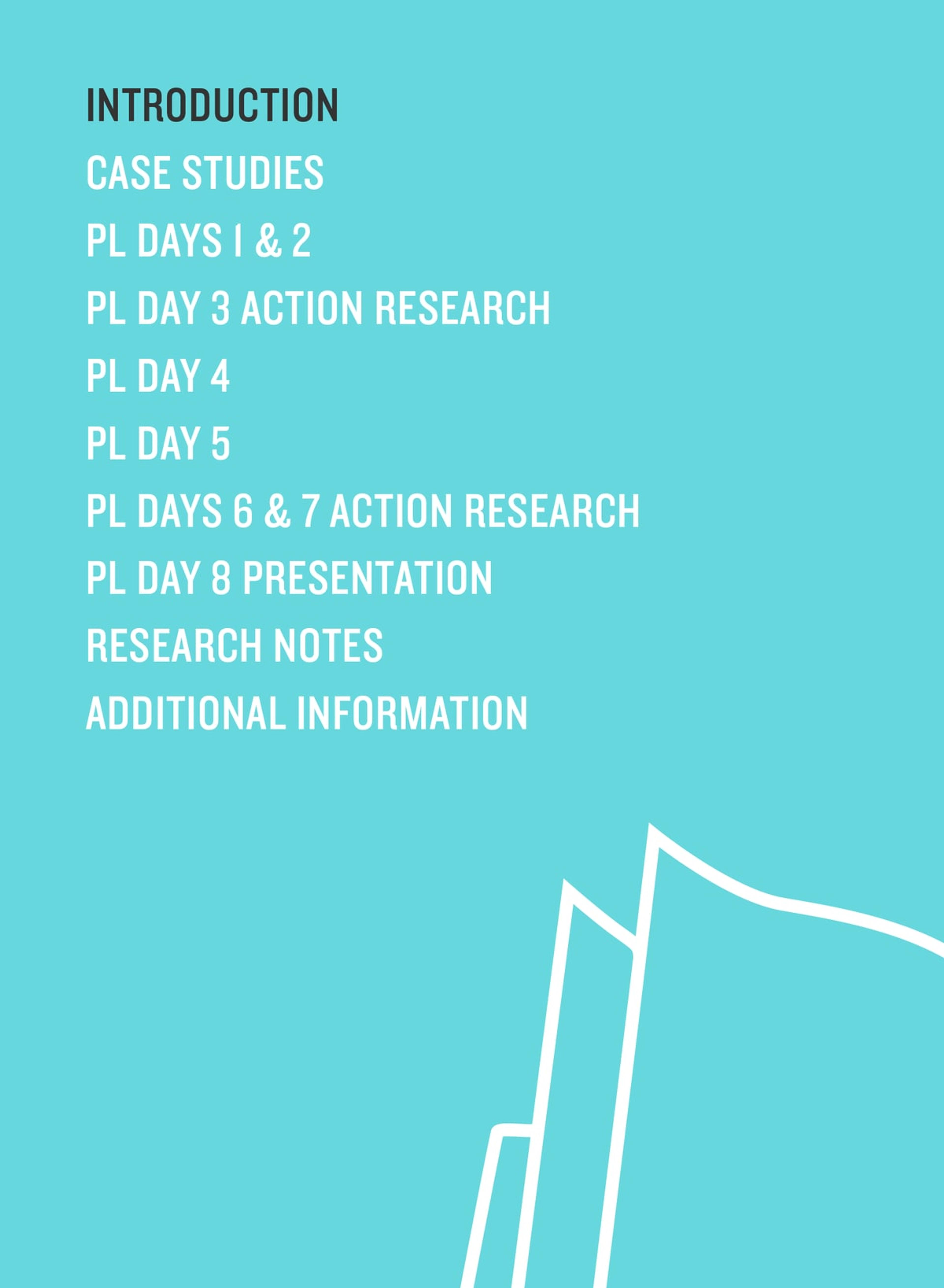 Blue folder divider with Introduction highlighted
